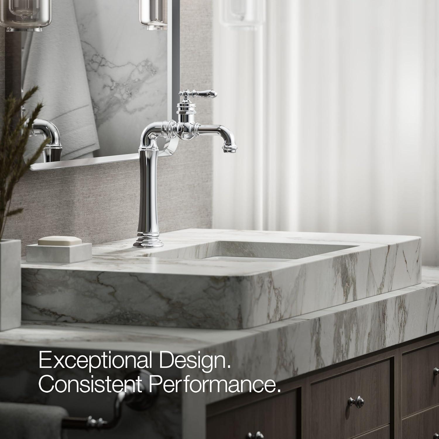 Artifacts Gentleman's Single Hole Bathroom Faucet with Drain Assemby