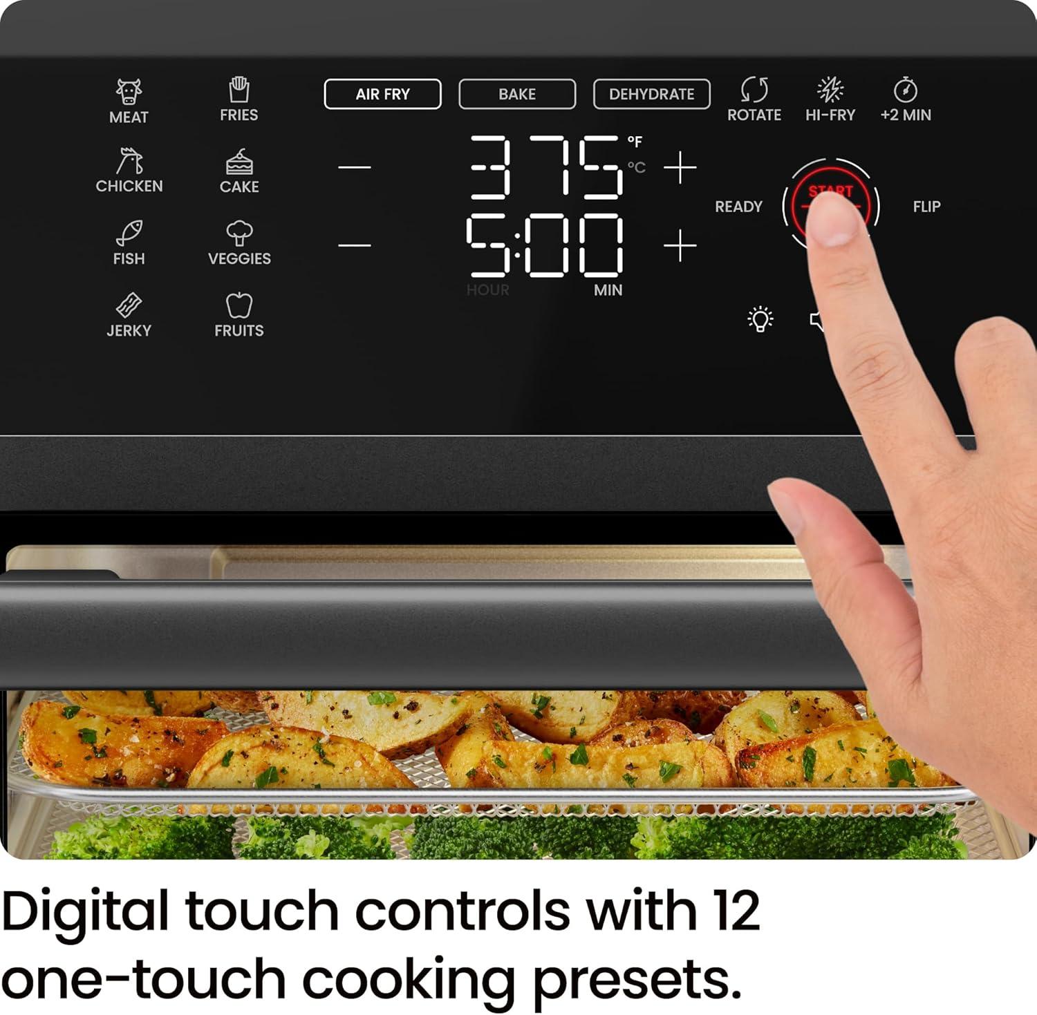 Chefman 6-in-1 Multifunctional Air Fryer Oven w/ 12 Qt Capacity, Digital Touchscreen - Black