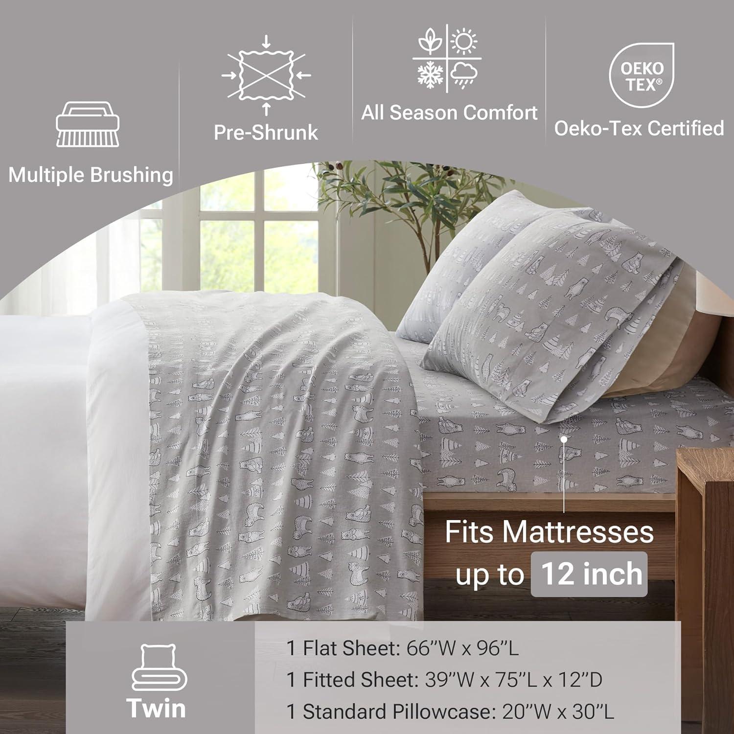 True North by Sleep Philosophy Cozy Cotton Flannel Printed Sheet Set