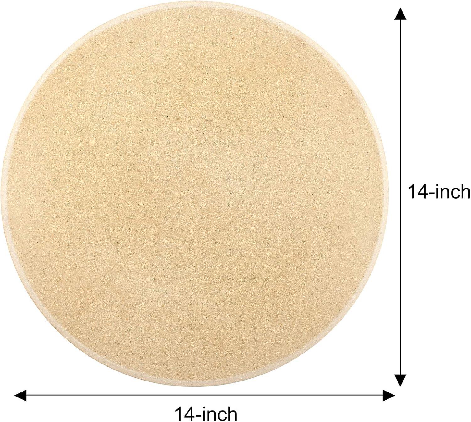 14-Inch Cream Cordierite Round Pizza Baking Stone