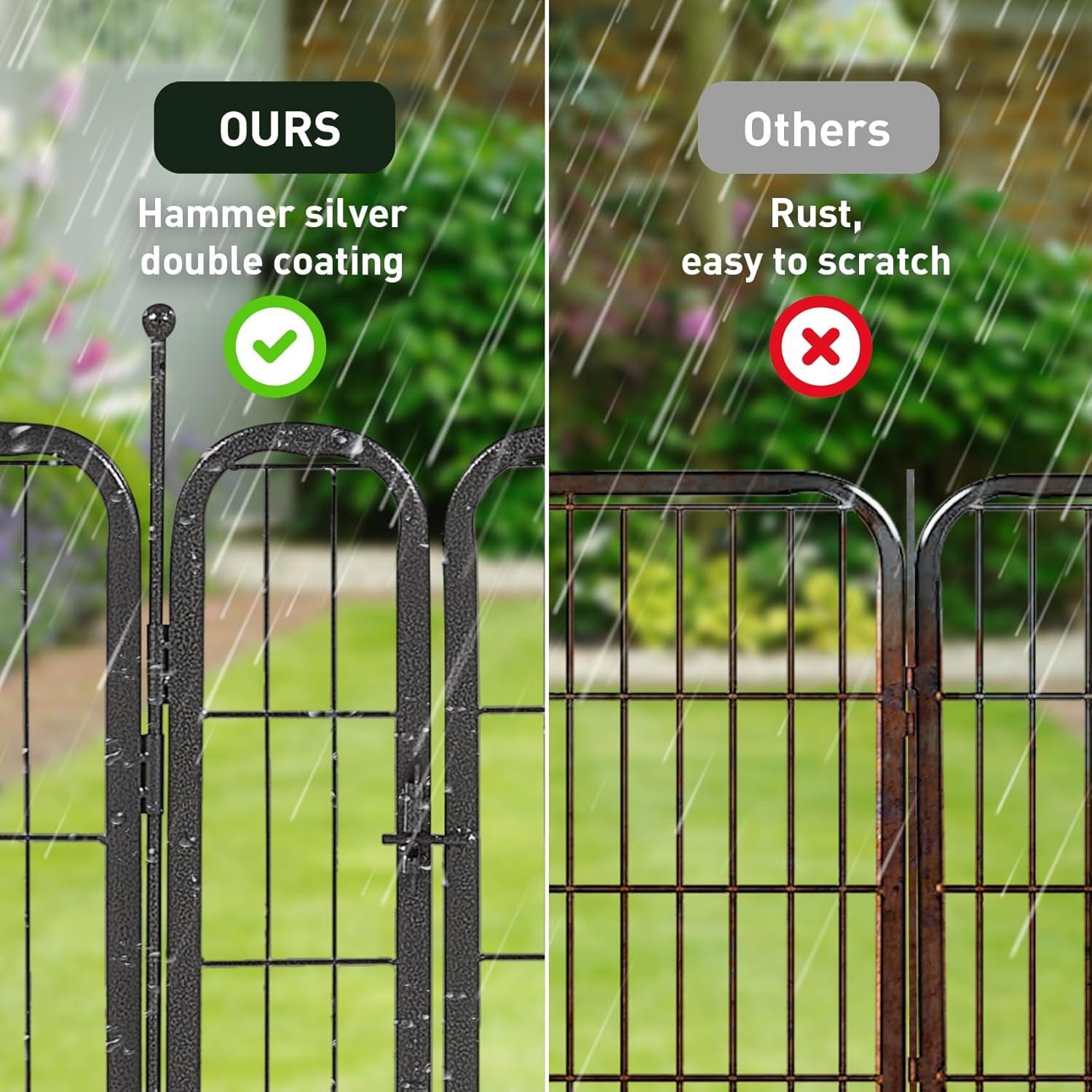 FDW Dog Playpen Pet Dog Fence 32" Height 16 Panels Metal Dog Pen Outdoor Exercise Pen with Doors for Large/Medium /Small Dogs Camping,Yard