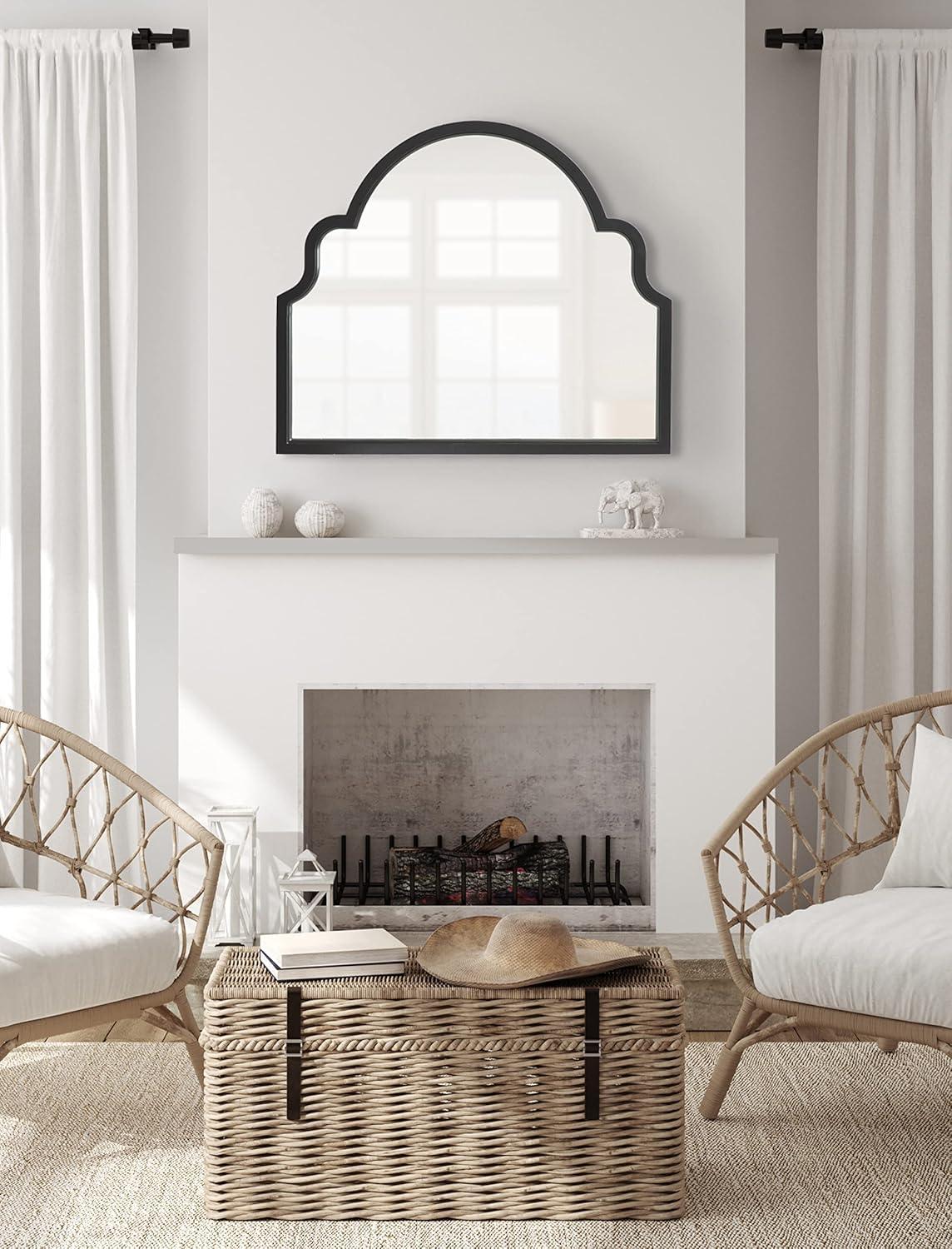 Kate and Laurel Hogan MDF Arch Mirror, 36x30, Black