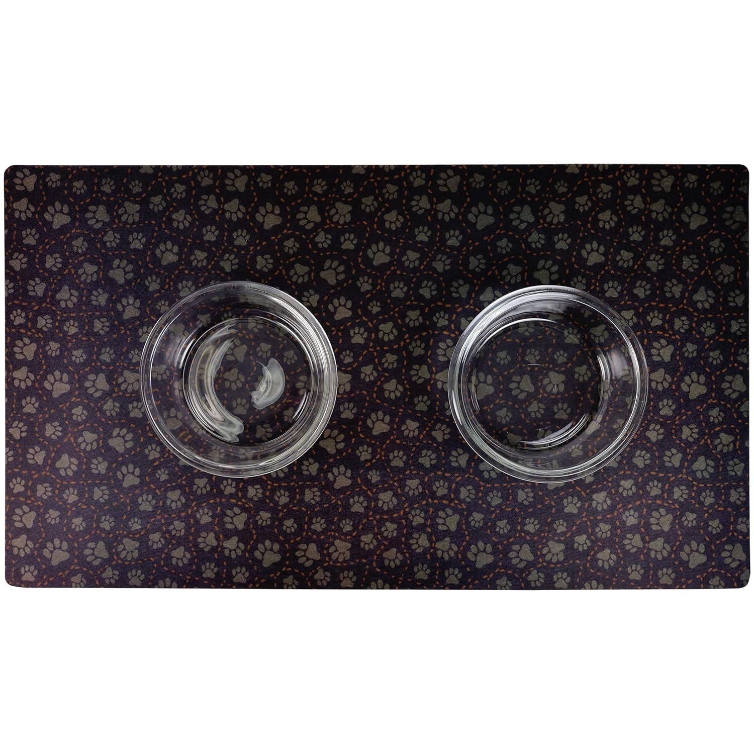 Dog Bowl Placemat, Pet Food Feeding Mat - Absorbent, Waterproof, Slip-Resistant, Machine Washable