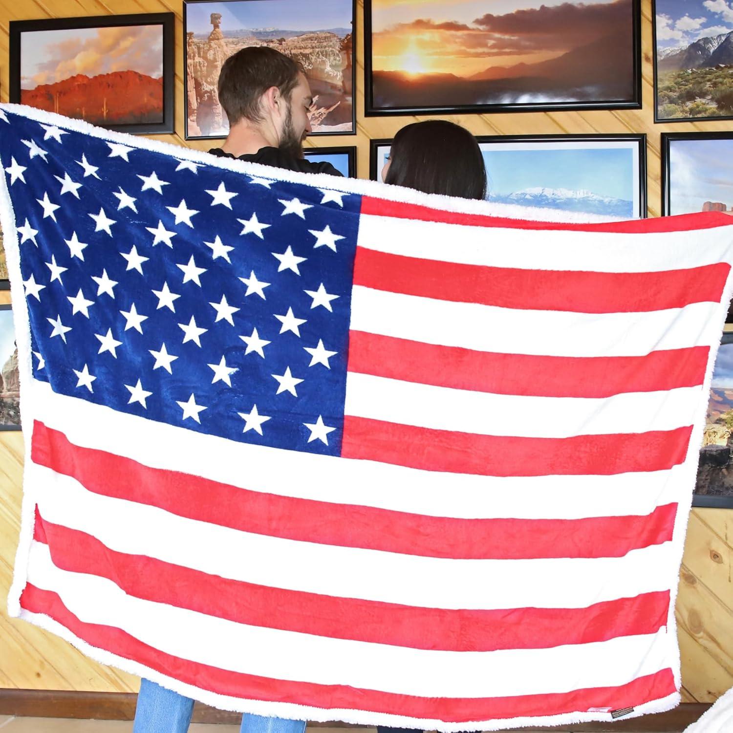 Catalonia Catalonia American National Flag Throw Blanket, 50x60 inches