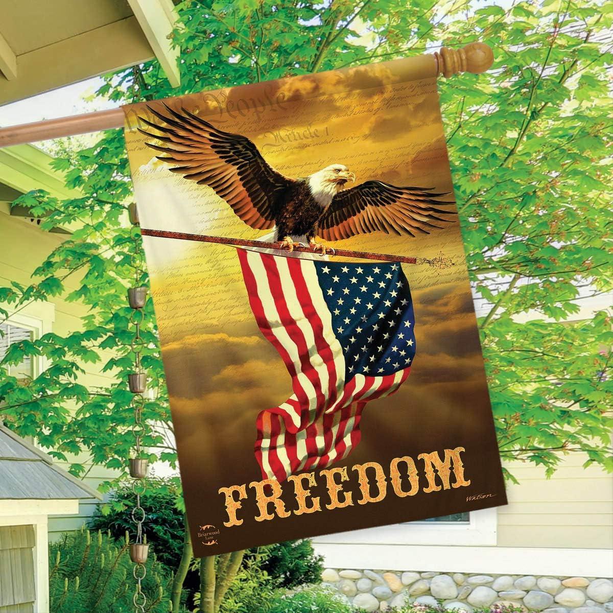 Freedom Patriotic House Flag Bald Eagle USA 28" x 40" Briarwood Lane