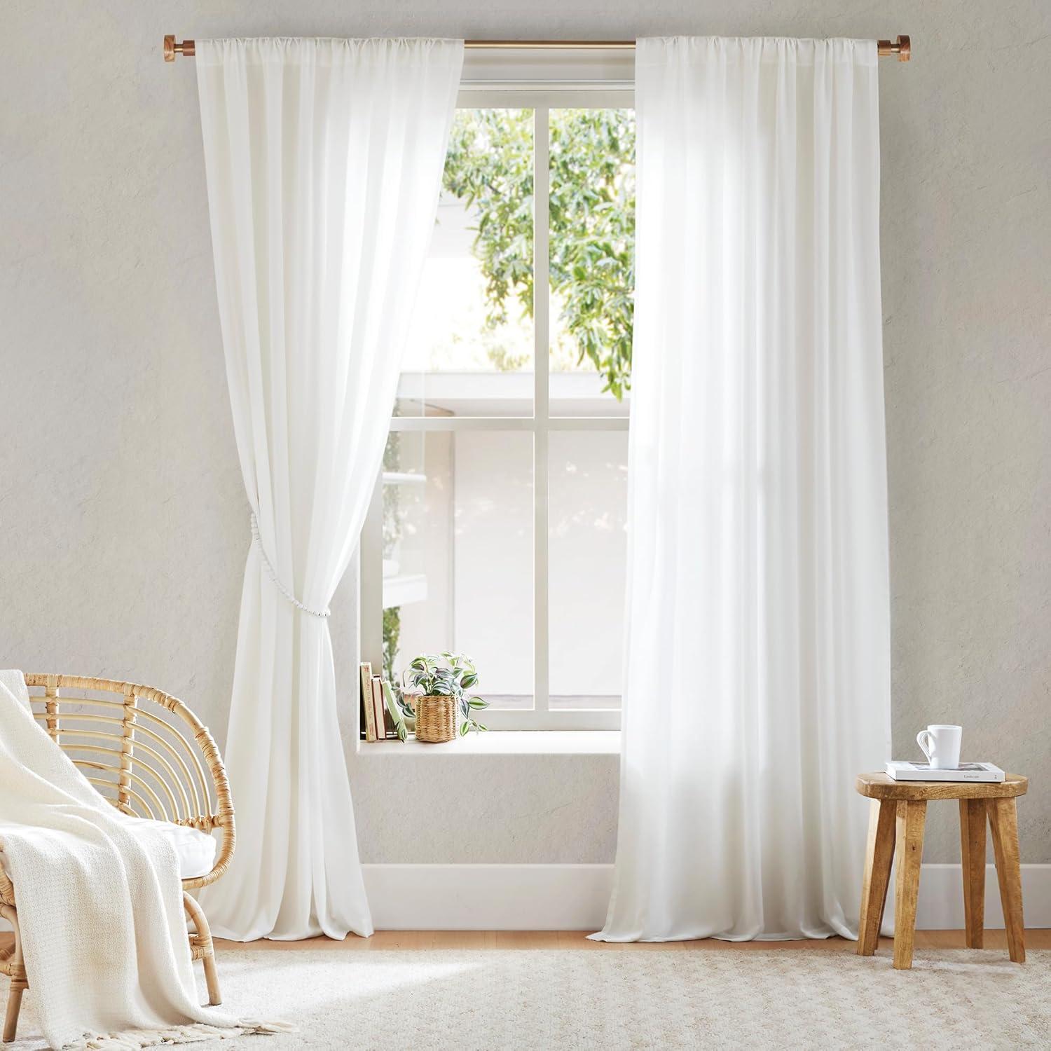 Madison Park Lexus Rod Pocket With Back Tab Privacy Curtain Pair