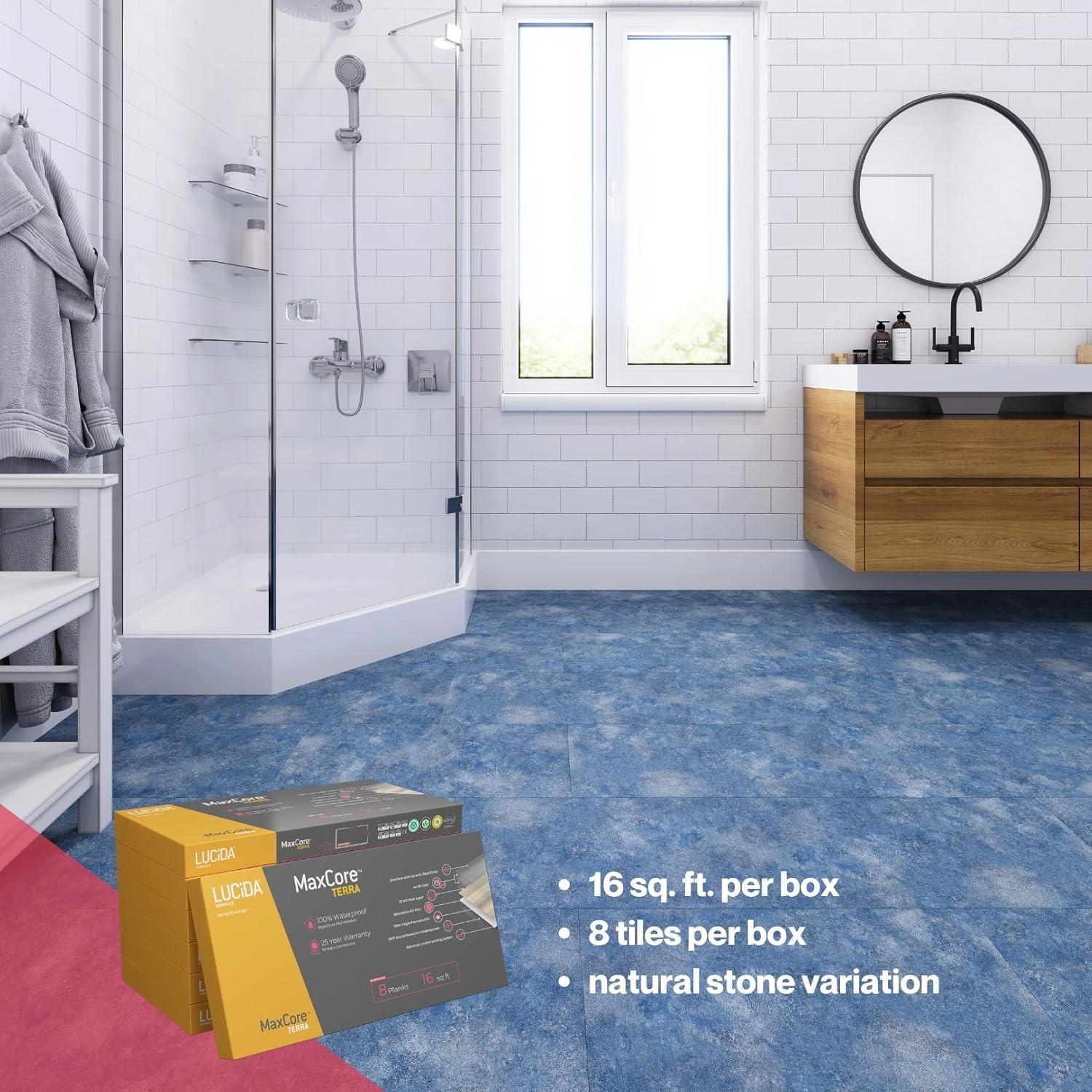 MaxCore Terra 22mil x 12" W x 24" L Click Lock Vinyl Tile Flooring