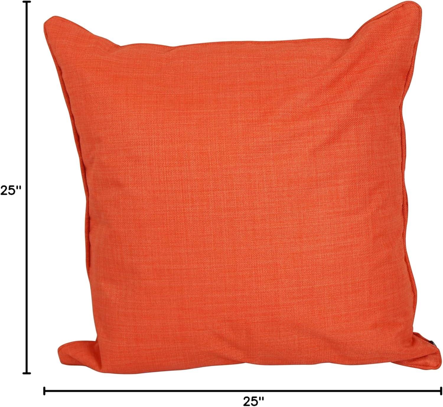 25-inch Double-corded Spun Polyester Square Floor Pillows with Inserts (Set of 2) 9813-CD-S2-REO-SOL-13