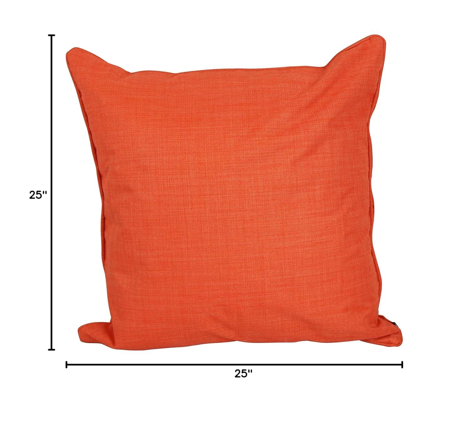25-inch Double-corded Spun Polyester Square Floor Pillows with Inserts (Set of 2) 9813-CD-S2-REO-SOL-13