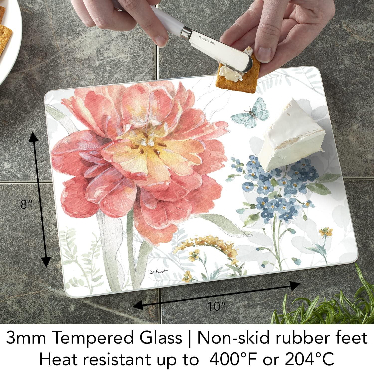 CounterArt Spring Meadow Tempered Glass Cutting Board