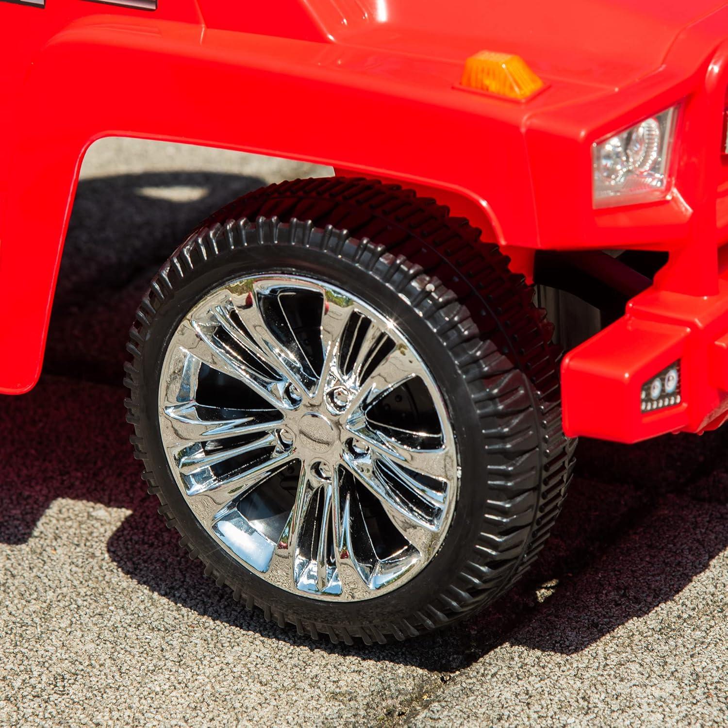 Aosom Kids Ride on Push Car, SUV Style Sliding Walking Car for Toddle with Horn, Music, Working Lights, Hidden Storage and Anti-Dumping System, Red