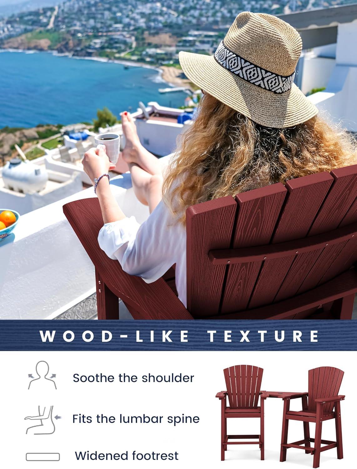 Rosecliff Heights Wolak HDPE Outdoor Adirondack Chair Set With Table