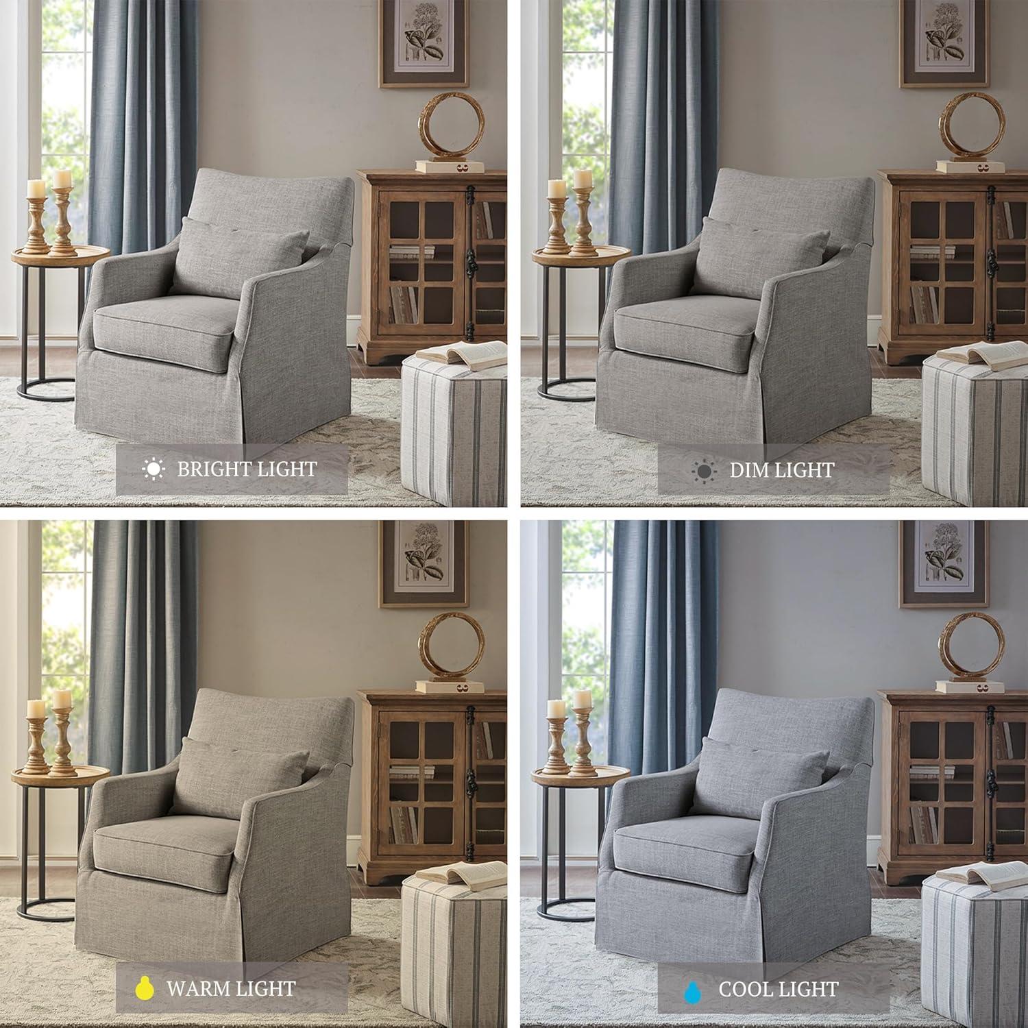 Martha Stewart London 360°Swivel Armchair with Lumbar Pillow