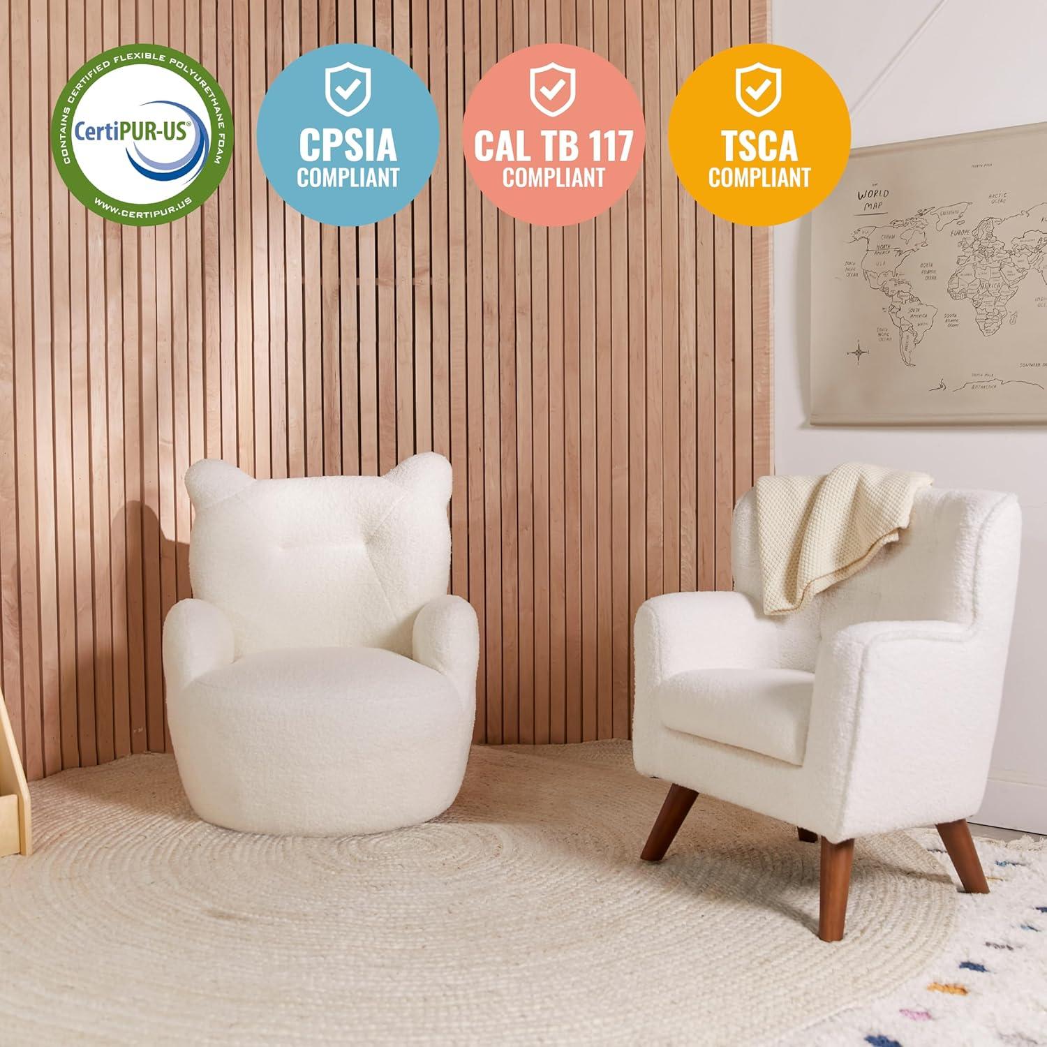 ECR4Kids Teddy Chair, White