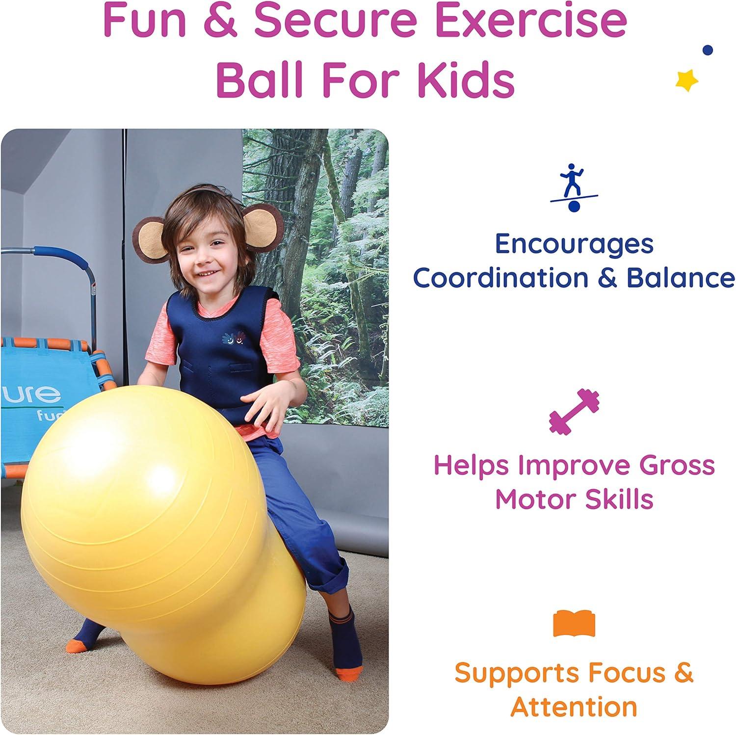 Fun and Function - Peanut Ball for Kids - Balance Ball for Kids with Special Needs - for Exercise, Therapy or Dynamic Seating