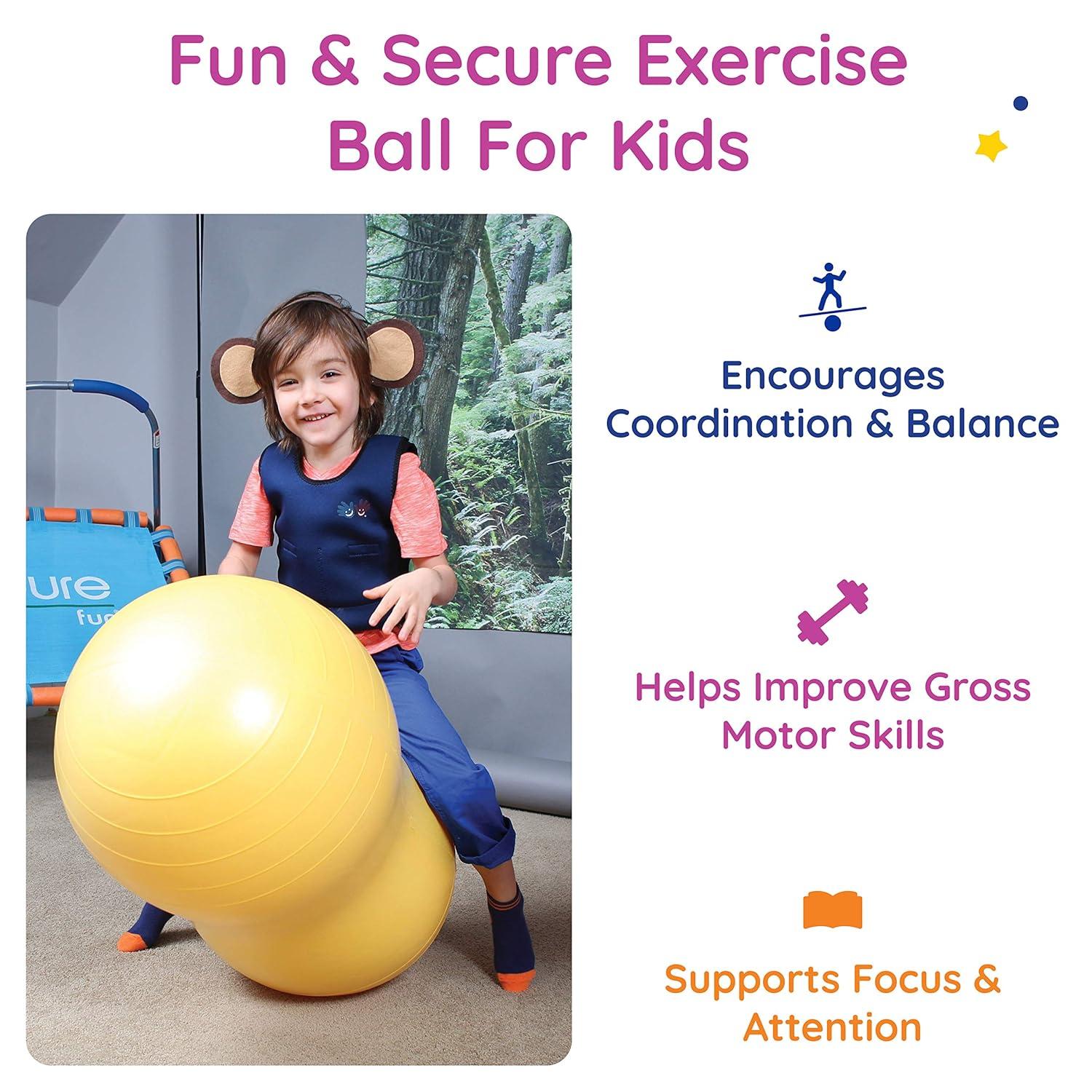 Fun and Function - Peanut Ball for Kids - Balance Ball for Kids with Special Needs - for Exercise, Therapy or Dynamic Seating