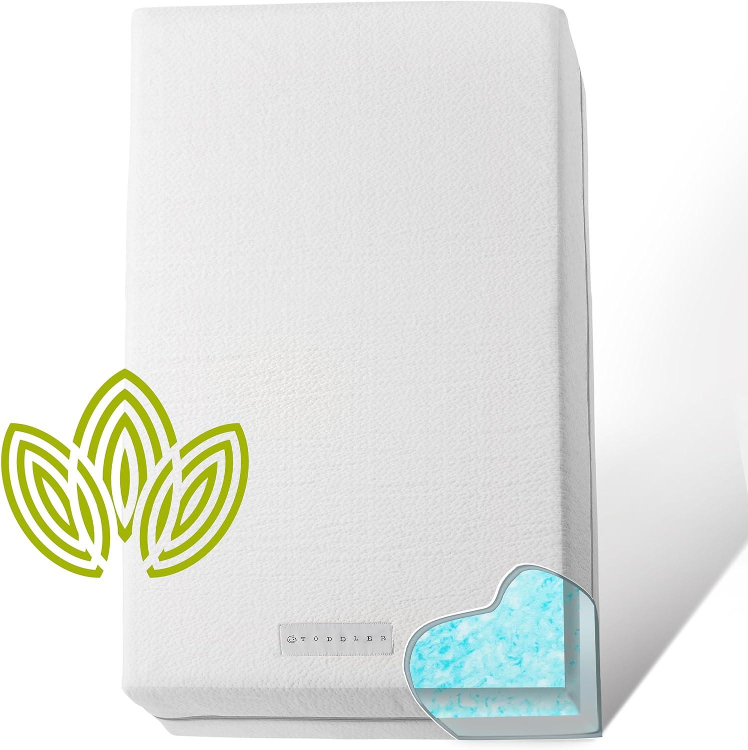 Dual-Sided White Cotton Gel Memory Foam Crib Mattress