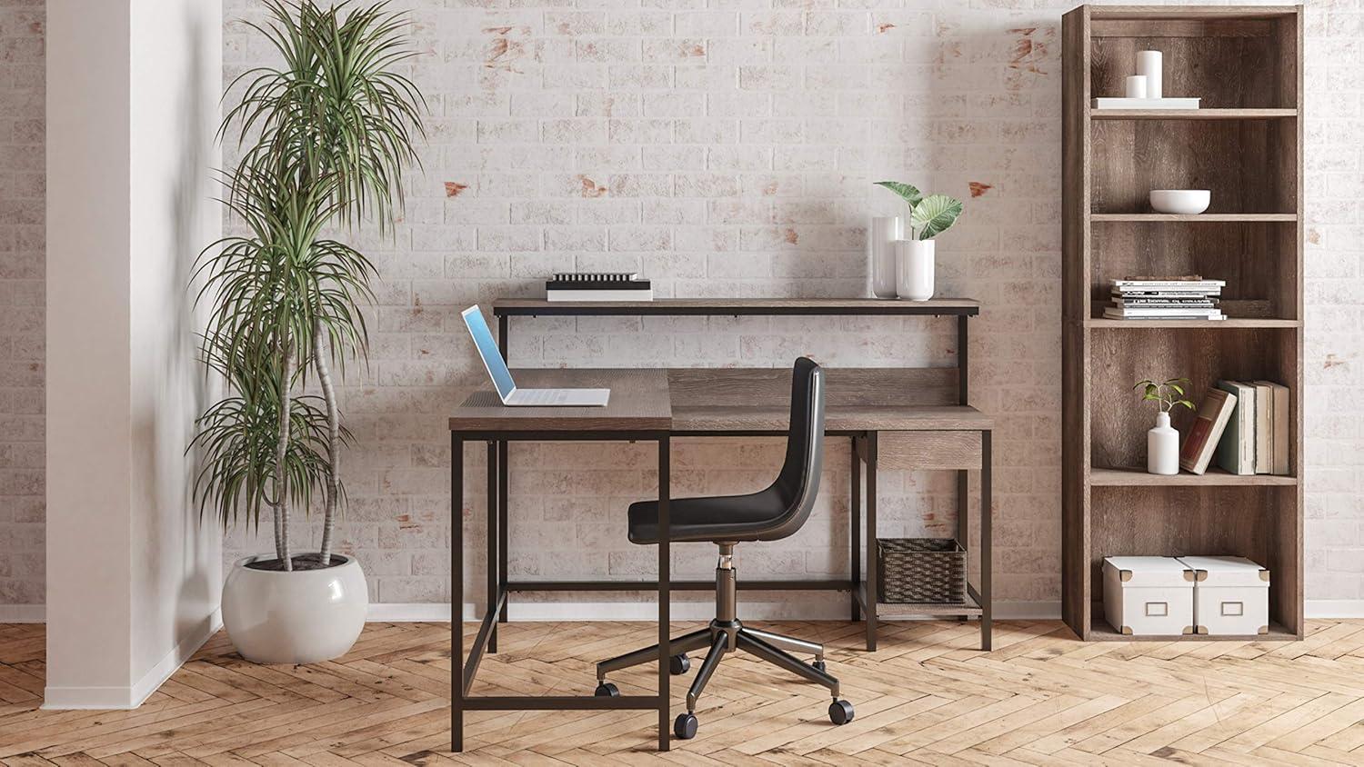 Signature Design by Ashley Contemporary Arlenbry Home Office L-Desk with Storage Gray