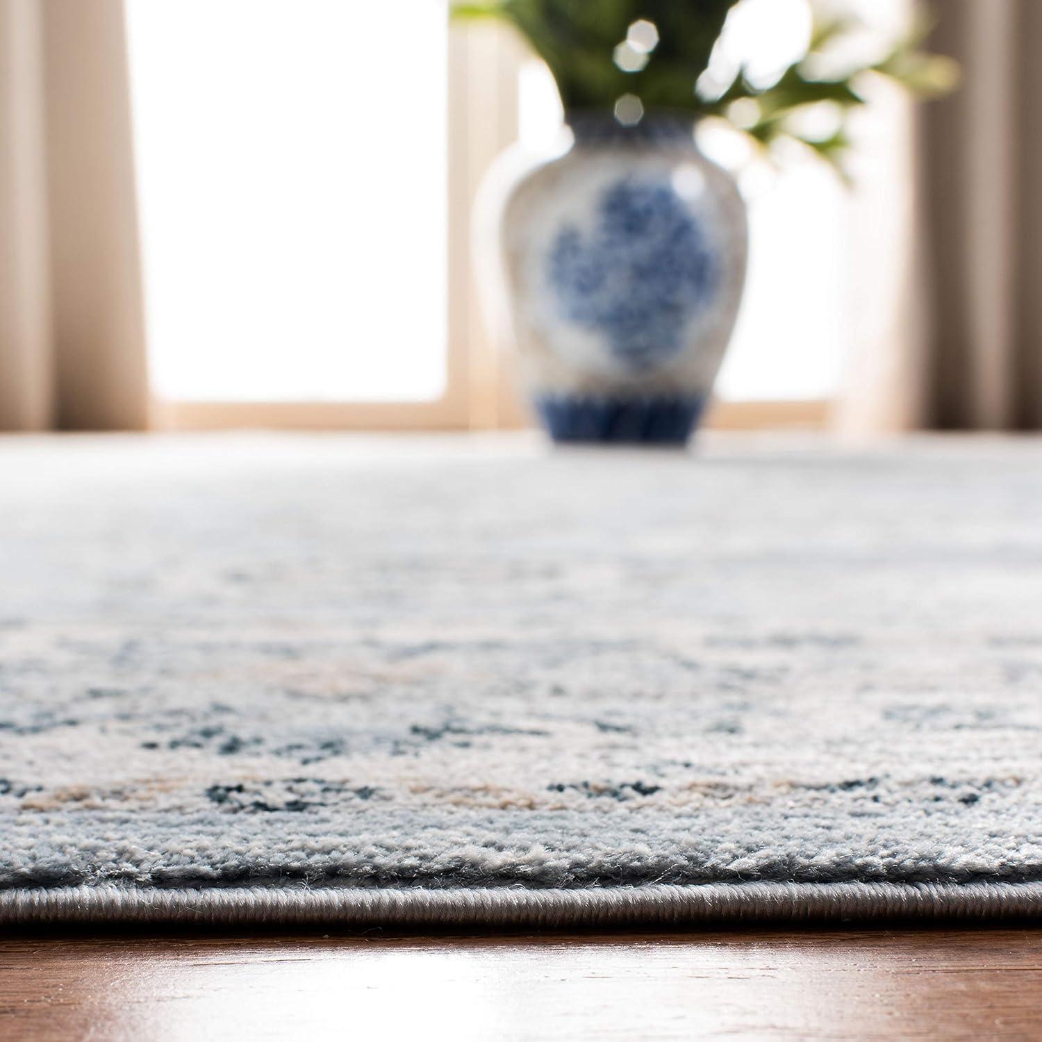 SAFAVIEH Isabella Kiana Oriental Area Rug, Light Blue/Cream, 6'7" x 9'