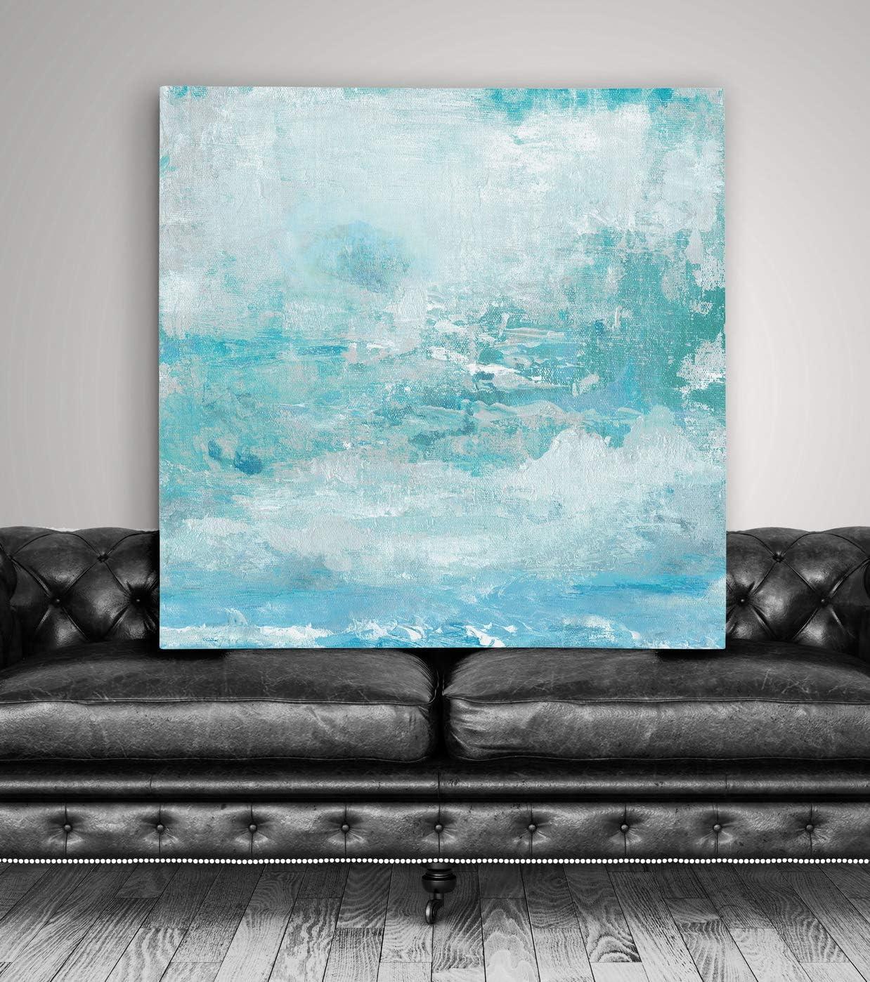 Aqua Skies Abstract Canvas Wall Art, 10x10