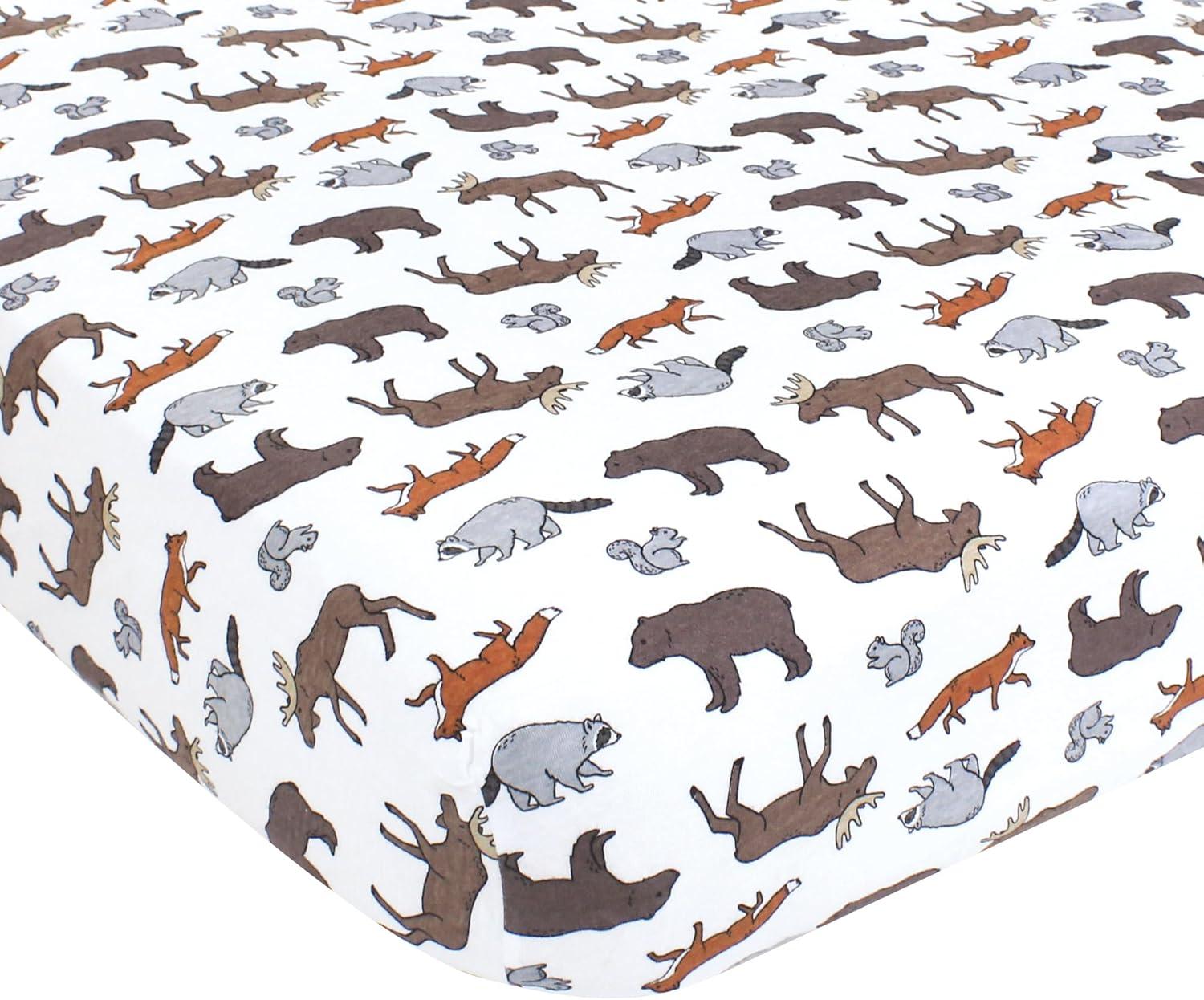 Hudson Baby Infant Boy Cotton Fitted Crib Sheet, Animal Adventure, One Size