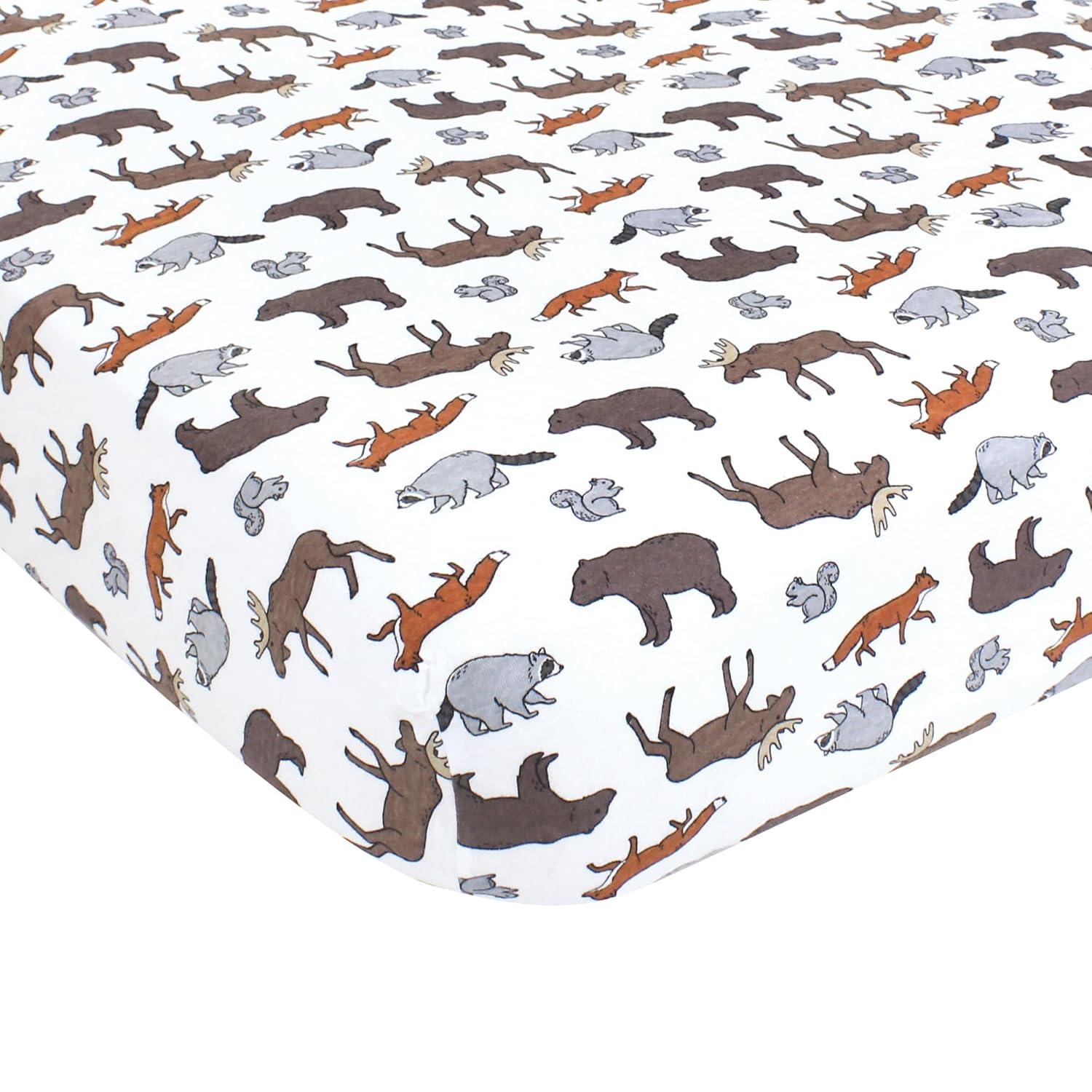 Hudson Baby Infant Boy Cotton Fitted Crib Sheet, Animal Adventure, One Size