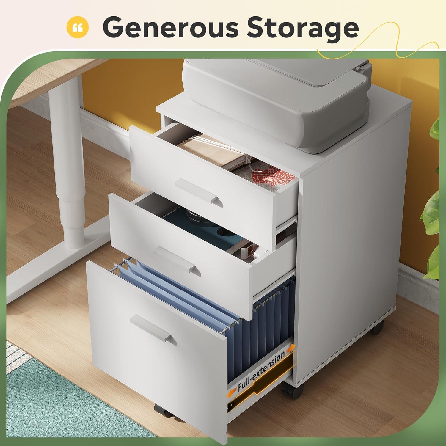 Kopelan 3-Drawer Mobile Vertical Filing Cabinet