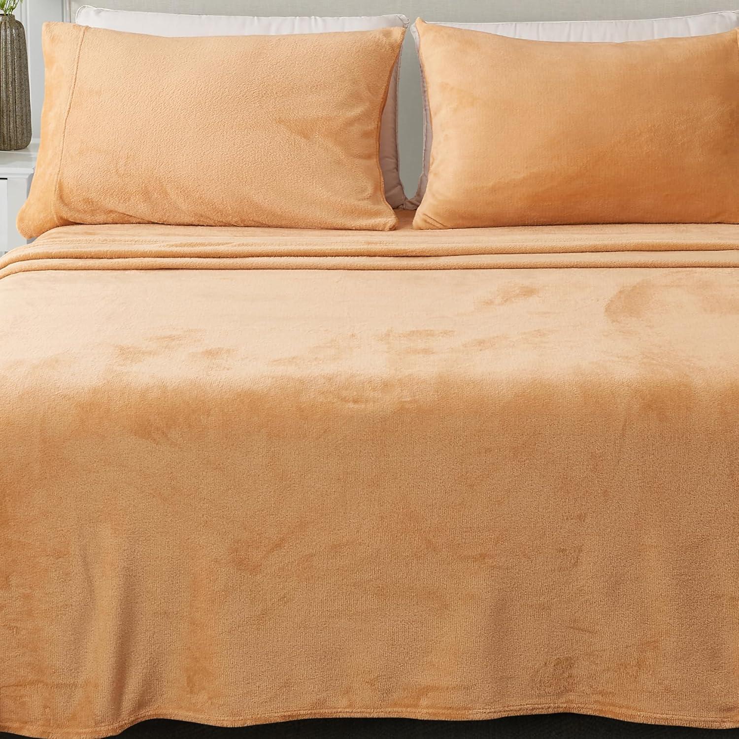 Solid Velvet Plush Fleece Sheet Set - Great Bay Home