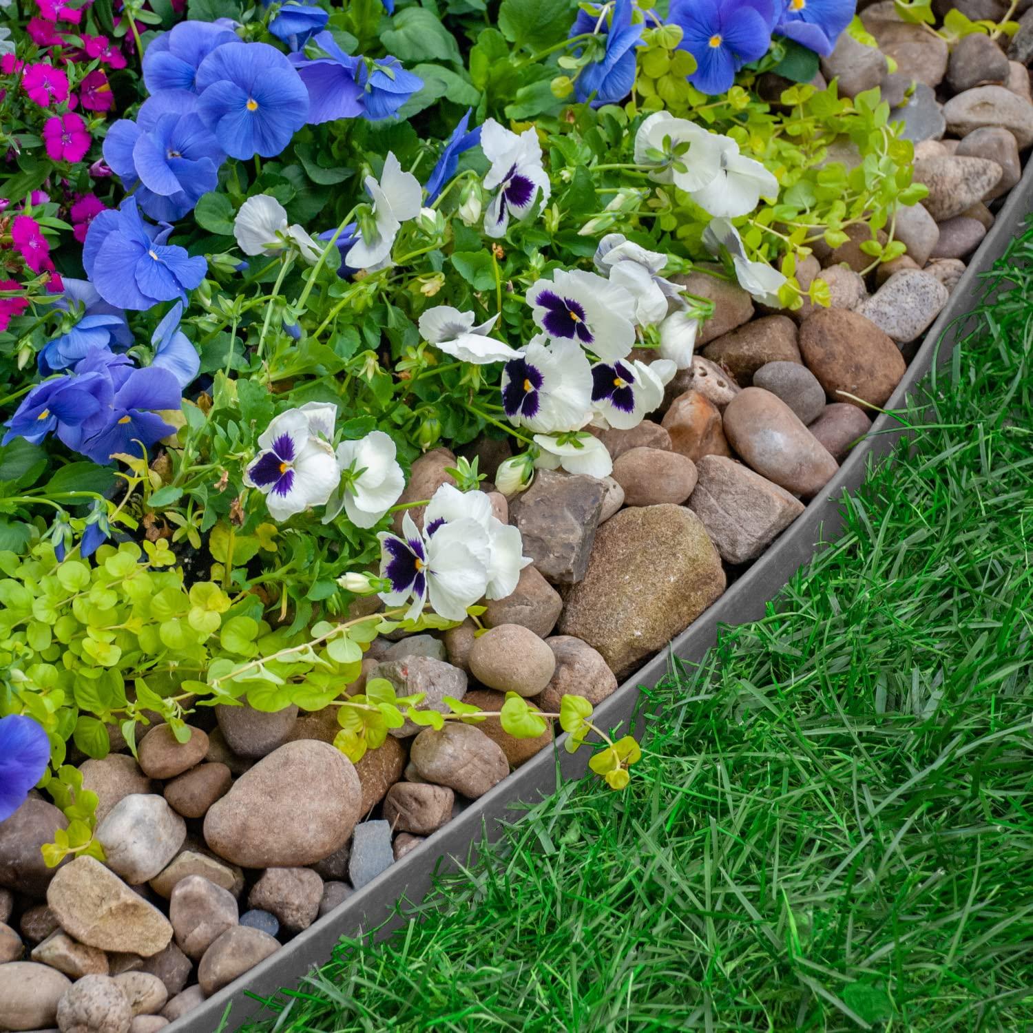 50 ft. L x 1.7 in. H Commercial Grade Gray Plastic No-Dig Edging Kit