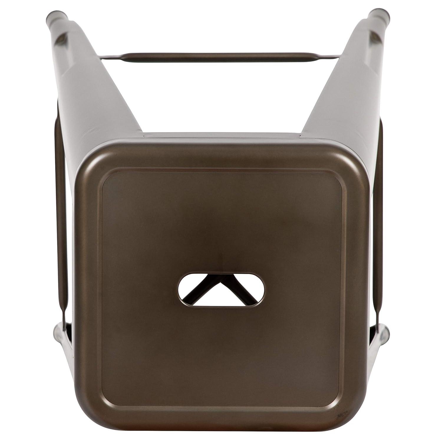 Emma and Oliver 4 Pack 30" High Metal Indoor Bar Stool - Stackable Stool, Teal