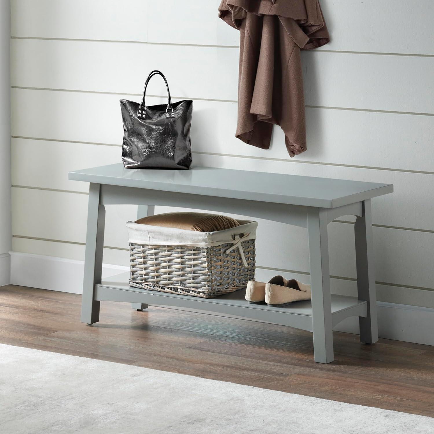 Alaterre Alterre Craftsbury 36"W Wood Entryway Bench, Gray