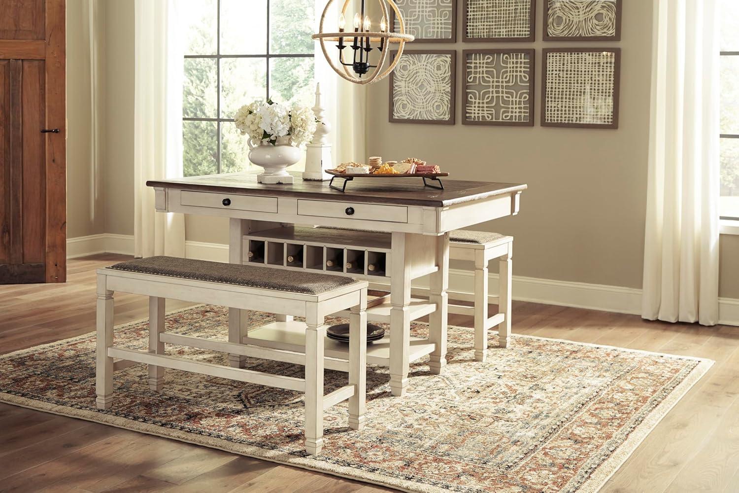 Bolanburg Counter Height Dining Room Bench Antique White - Signature Design by Ashley