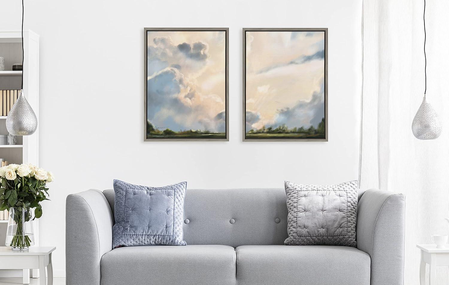 Sylvie Clouds Framed Canvas by Mary Sparrow - Kate & Laurel All Things Decor