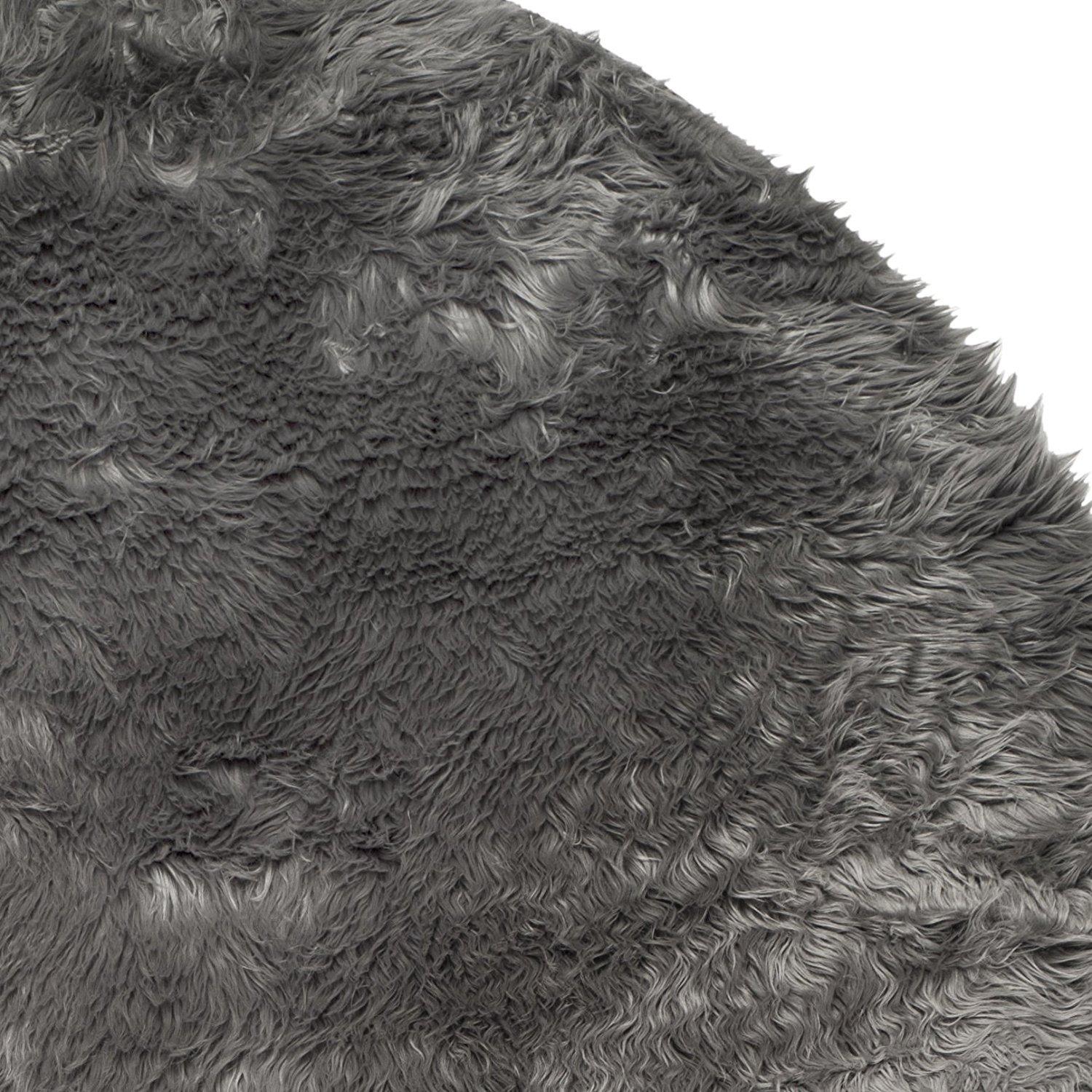 Faux Sheep Skin FSS115 Power Loomed Indoor Accent Rug - Grey - 3'x5' - Safavieh