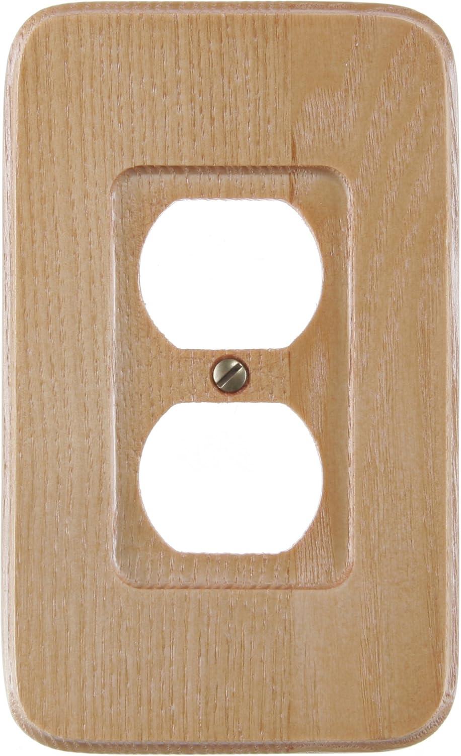 Natural Oak Single Duplex Round Corner Wallplate