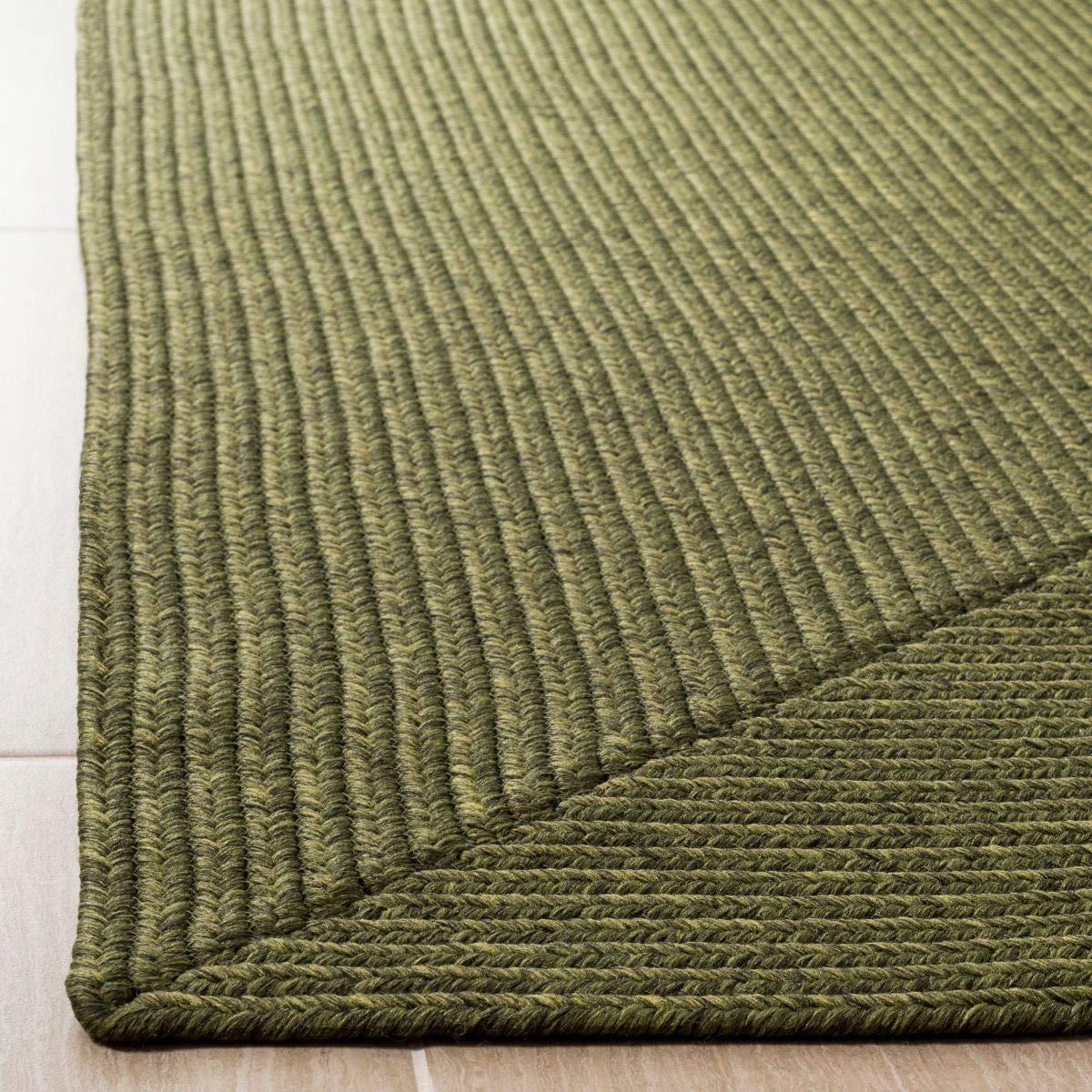 Braided BRD315 Hand Woven Area Rug - Green - 3'x3' - Safavieh.