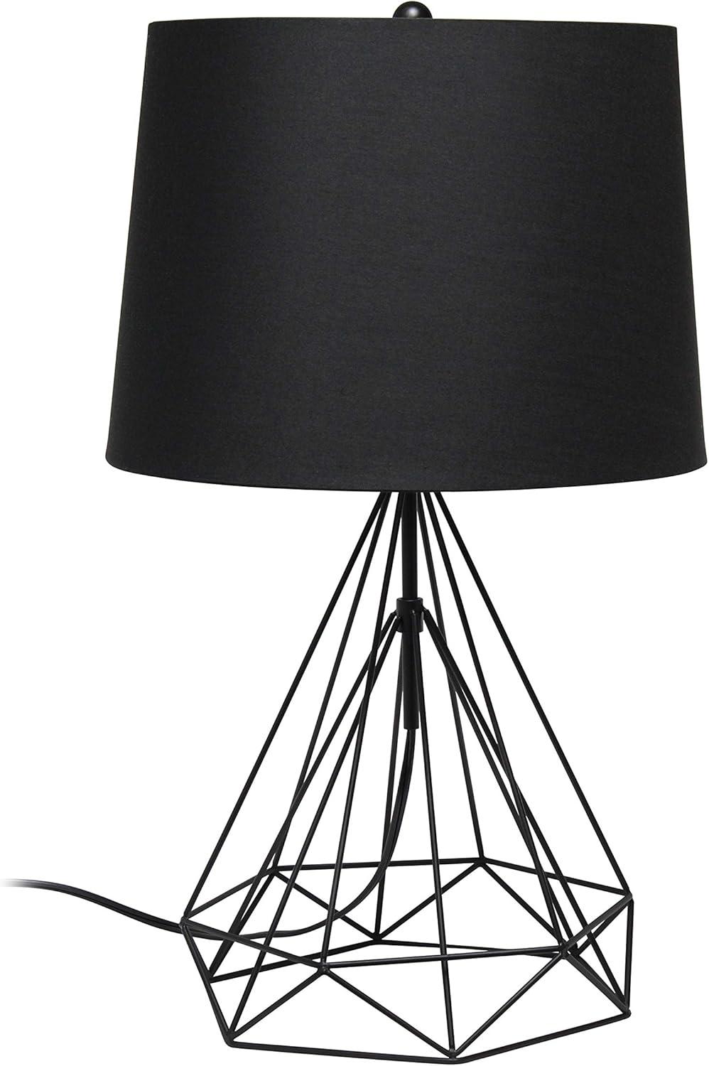 23.5 in. Black Matte Geometric Metal Table Lamp