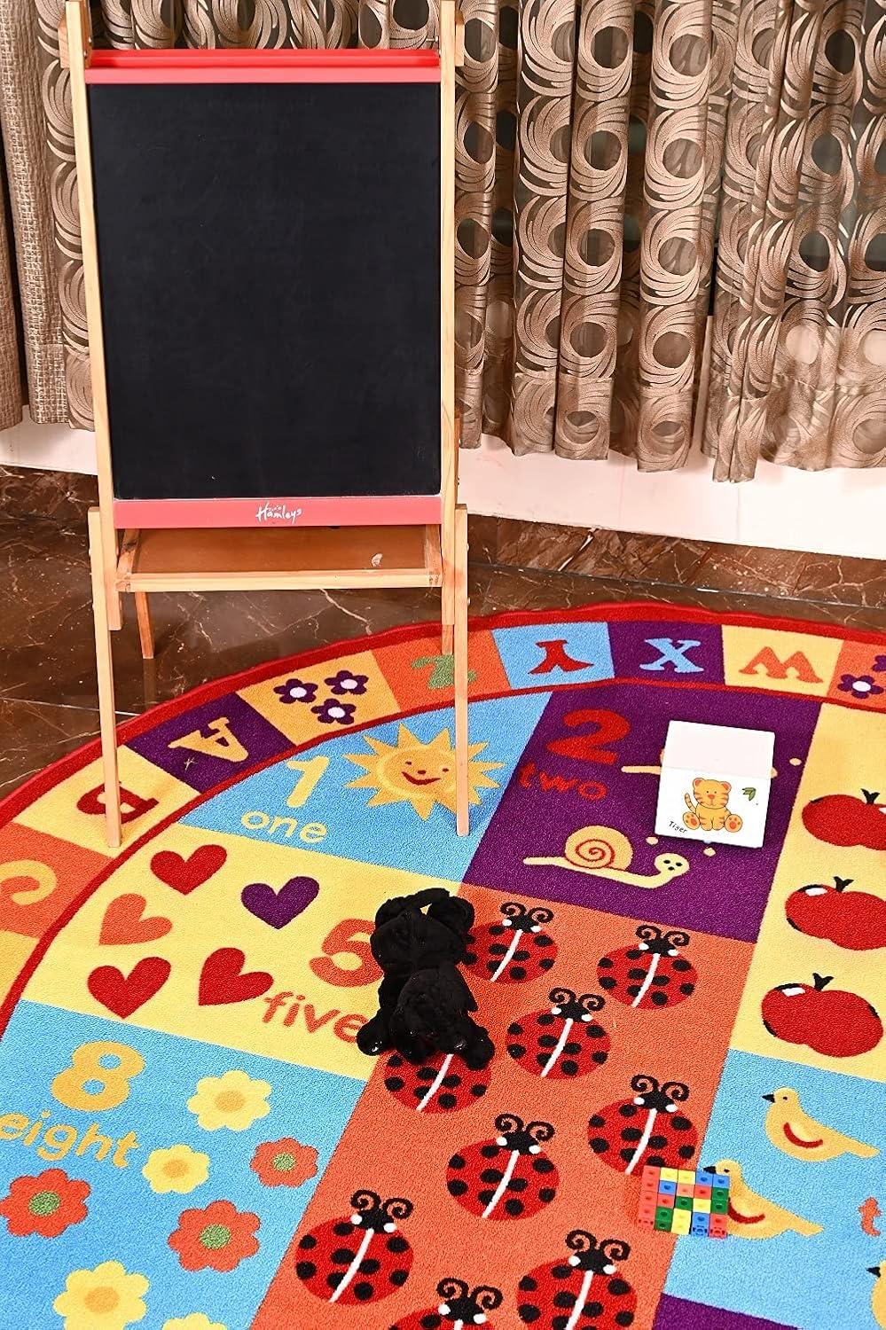 Furnish My Place 740 ABC With Numbers 6'6"x9'2" ABC Area Rug for Kids, Educational Alphabet Letter & Numbers, Anti-Skid Rubber Backing, Multicolor