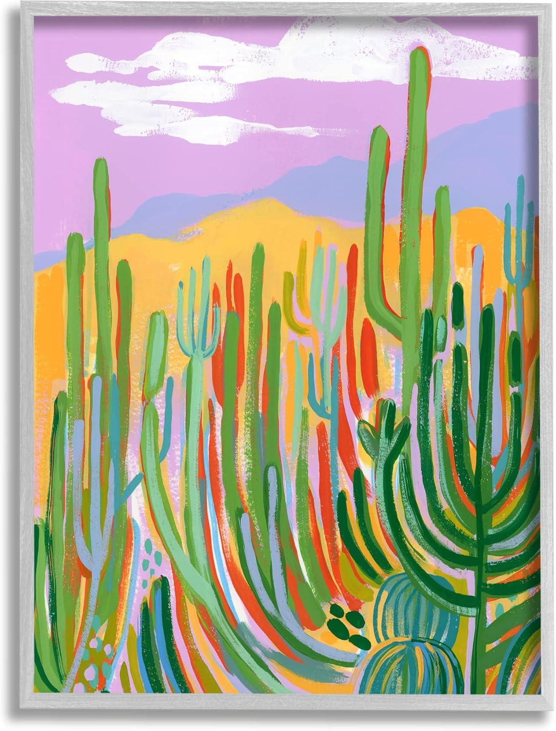 " Modern Desert Scenery Cactus Plants " by Laura Marr Painting Print