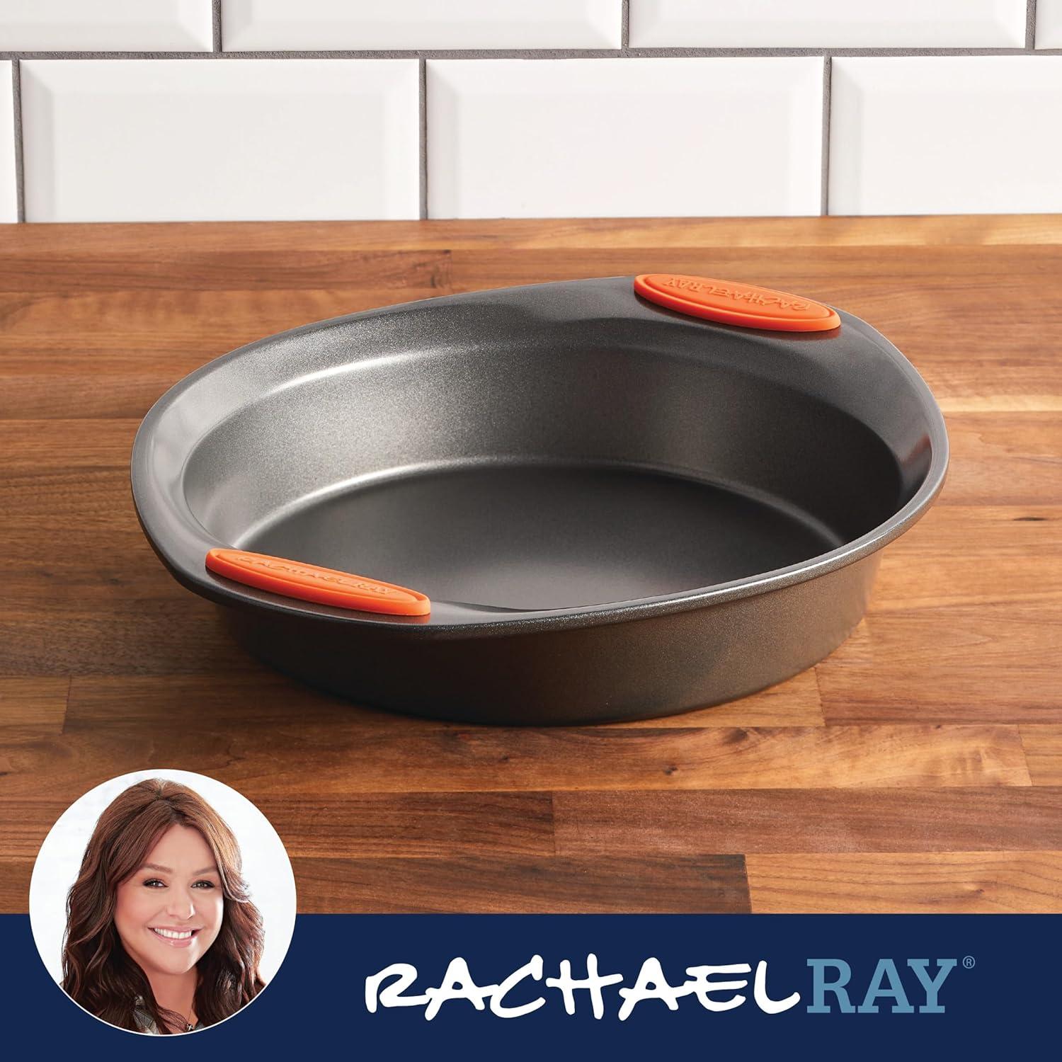 Rachael Ray Rachael Ray Yum-O Nonstick Bakeware Oven Lovin’ Round Cake Baking Pan, 9 Inch