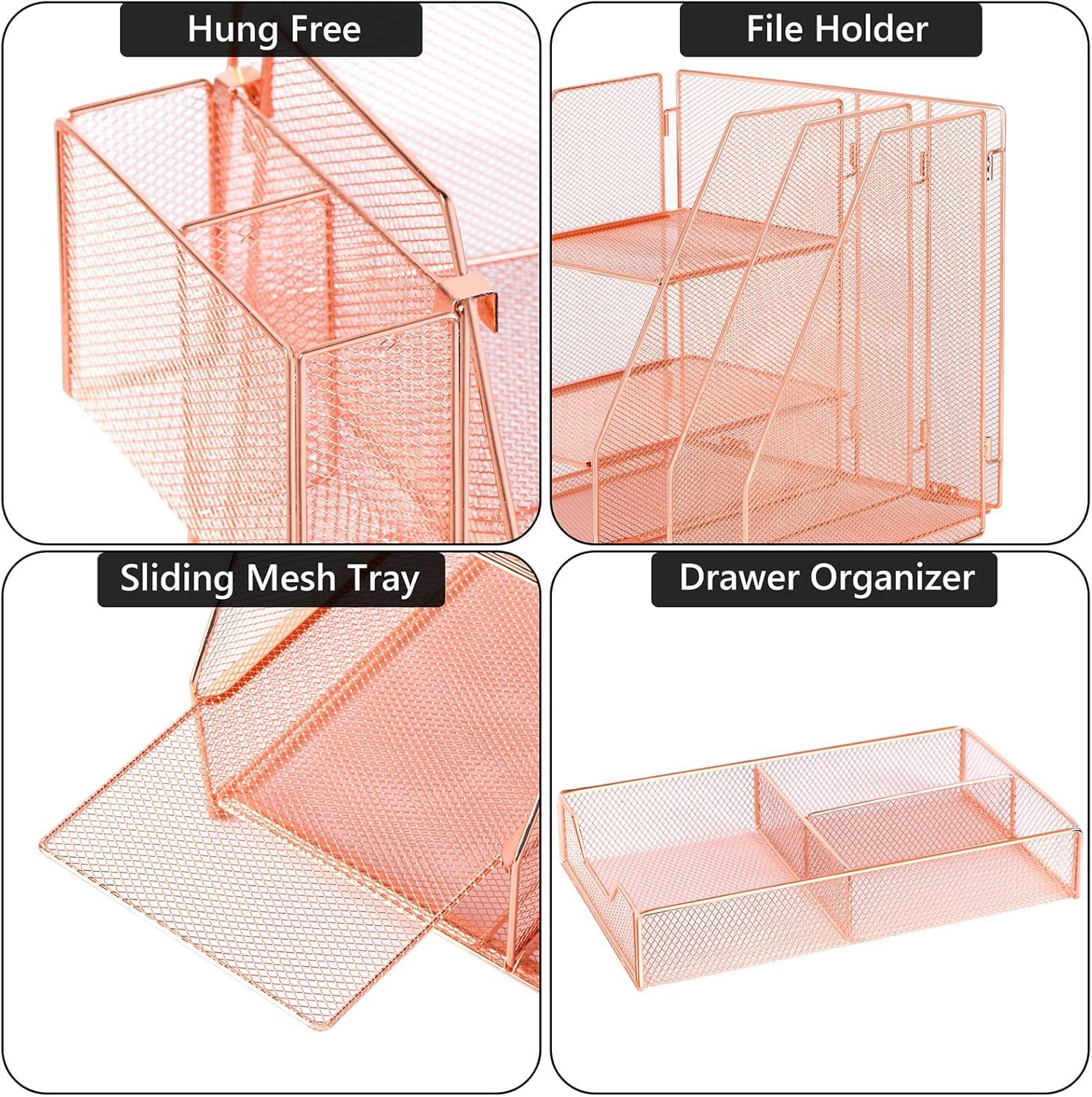 Desktop Storage Rack, with Pen Holder, Mobile Phone Holder, Sticky Notes and Clip Storage-DIY Office and Home Accessory Box