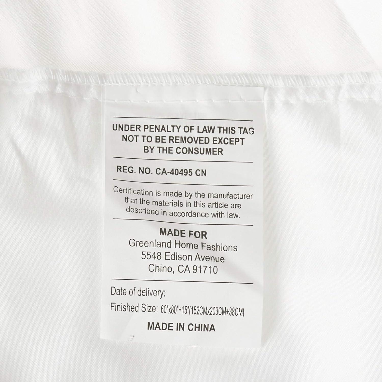 Greenland Home Fashion Cotton Voile Bed Skirt 18", White Queen