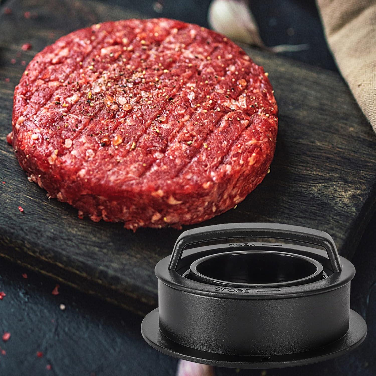 Badiano Hamburger Press Patty Maker, Burger Press, 3 in 1 Meat Beef Veggie Hamburger Mold, Black