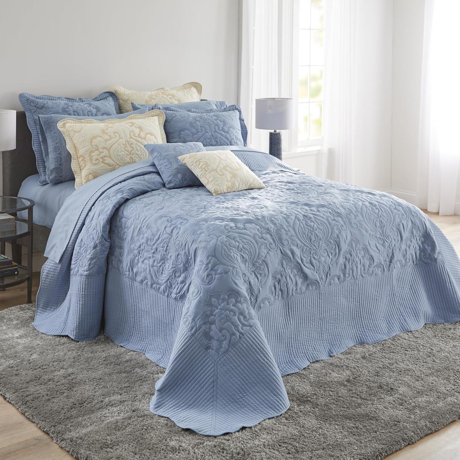 BrylaneHome Amelia Bedspread - Queen, Seaglass