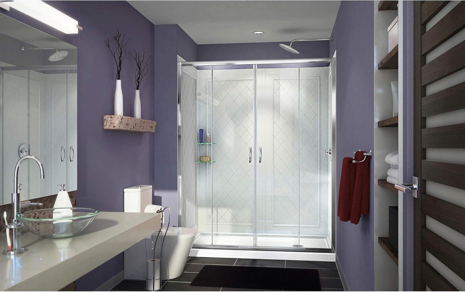 Visions 60" x 30" x 76.75" Sliding Frameless Shower Door