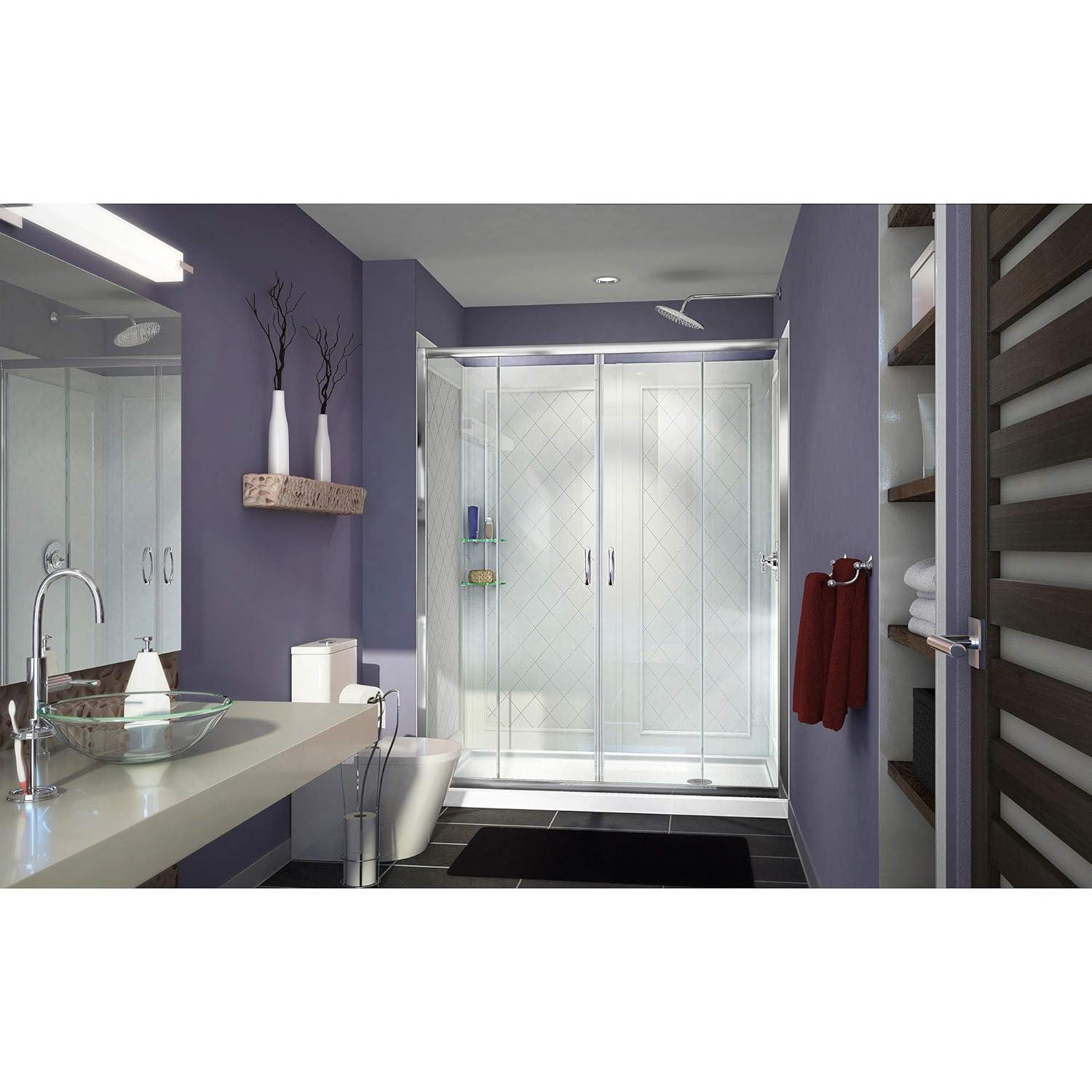 Visions 60" x 30" x 76.75" Sliding Frameless Shower Door