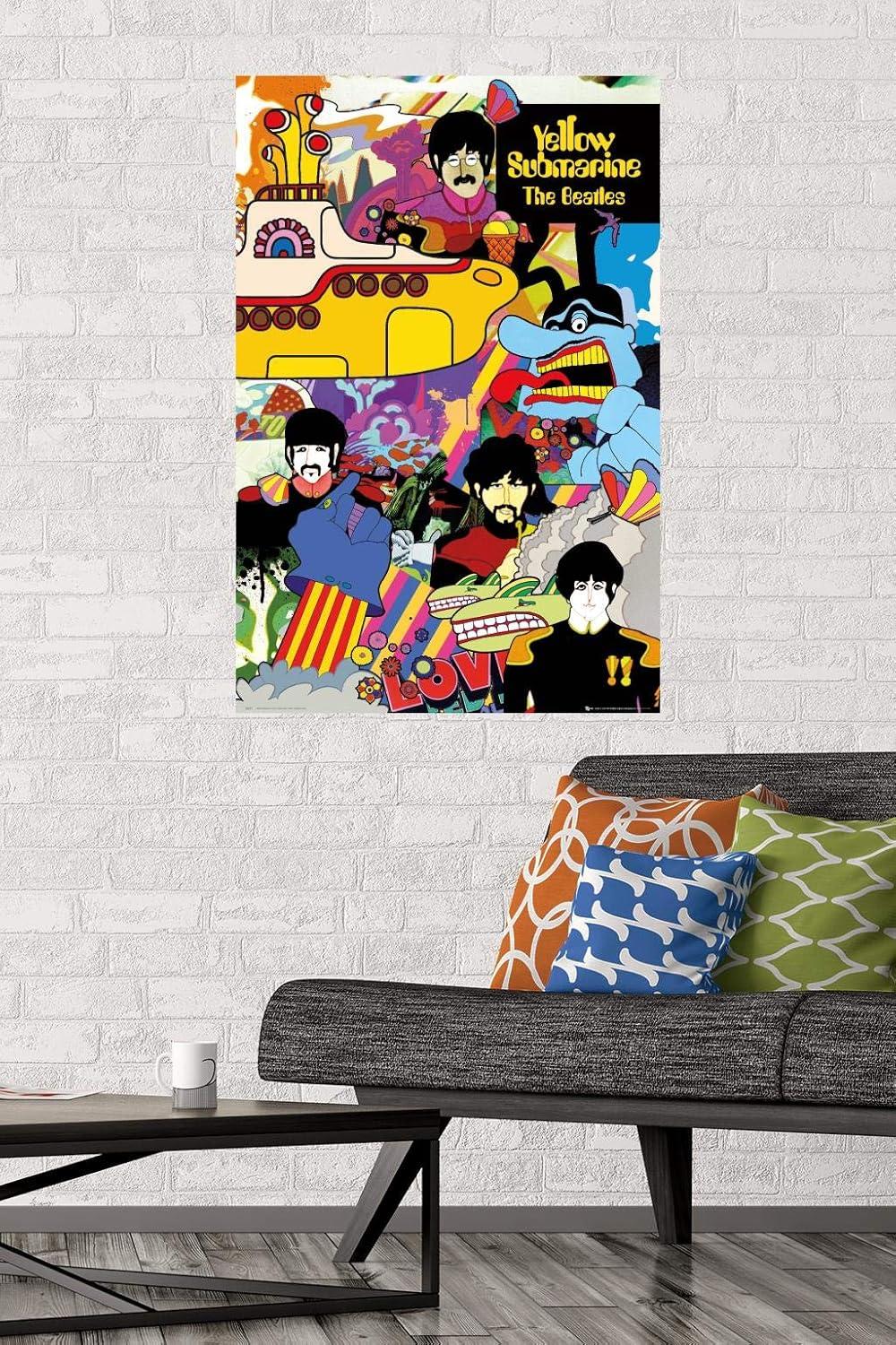 24x36 Multicolor The Beatles Yellow Submarine Poster