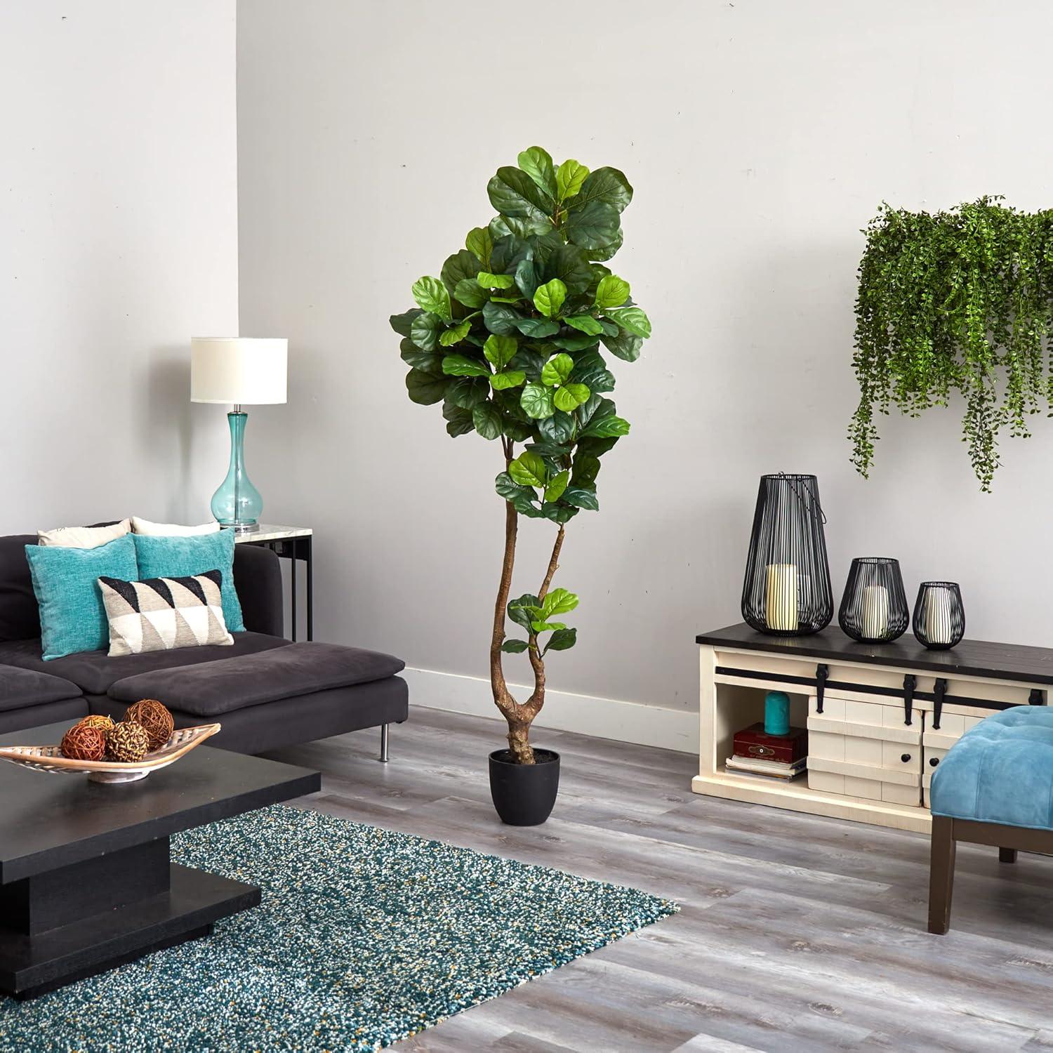Nearly Natural 78-in Fiddle Leaf Artificial Tree (Real Touch)