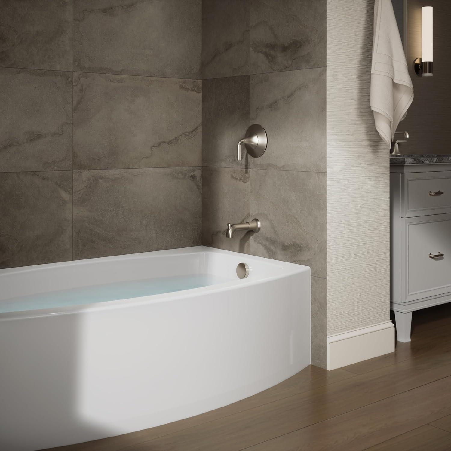 Expanse 60" x 38" Curved Integral Apron Bathtub