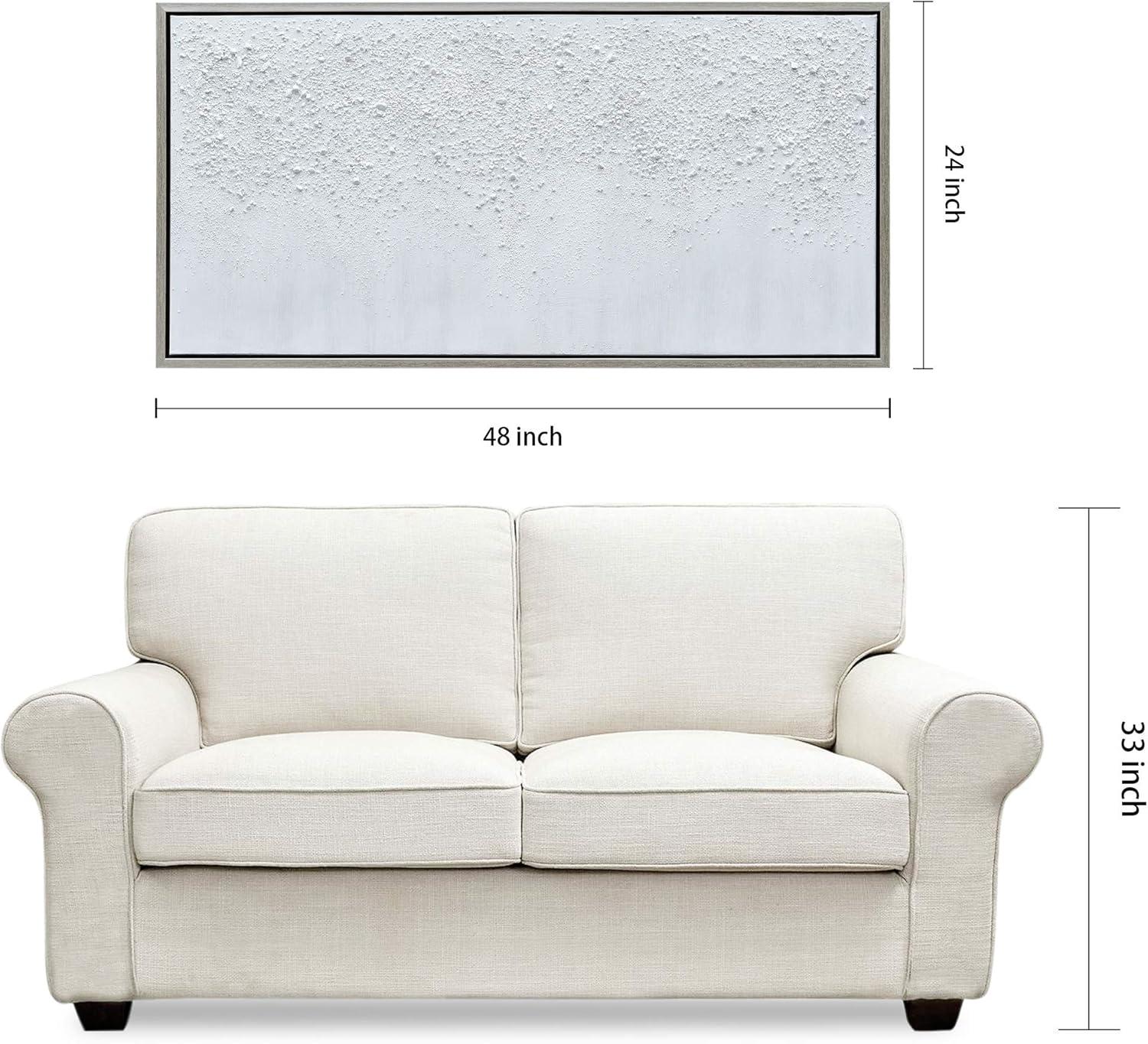 Empire Art Direct White Snow B Textured Metallic Hand Painted Wall Art, 24" x 48" x 1.5", Ready to Hang